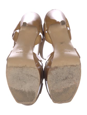 Yves Saint Laurent Patent Leather T-Strap Sandals