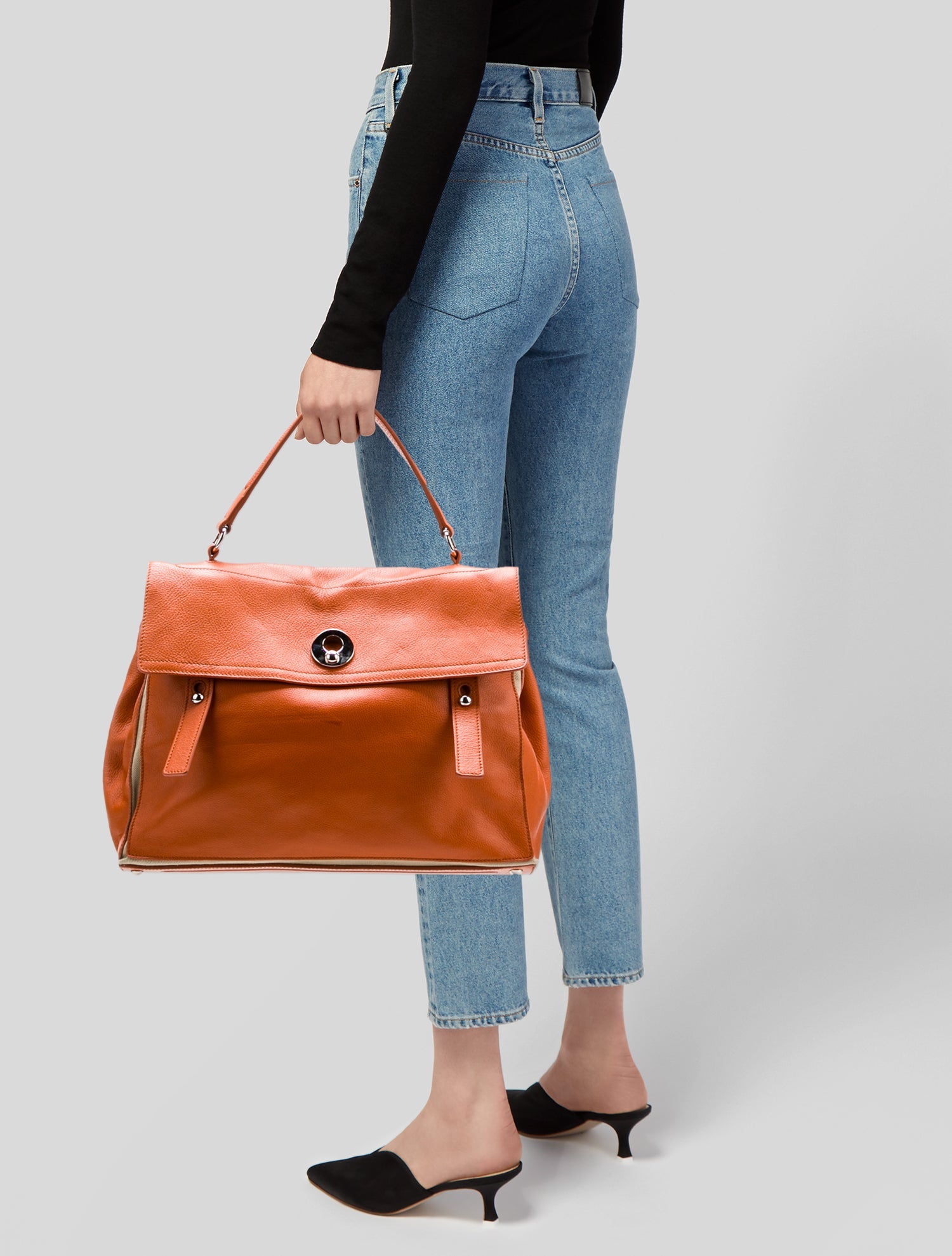 Yves Saint Laurent Rive Gauche Leather Top Handle Bag