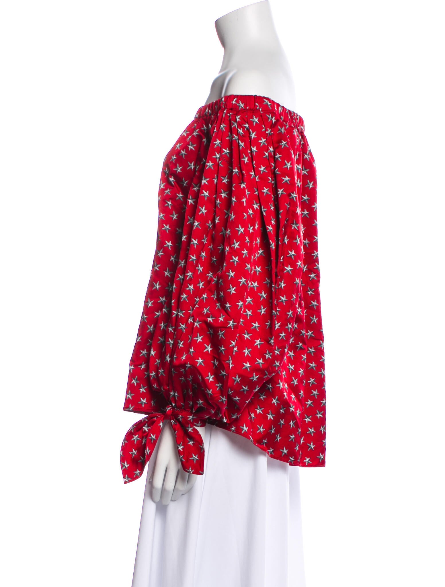 Yves Saint Laurent Floral Print Off-The-Shoulder Blouse