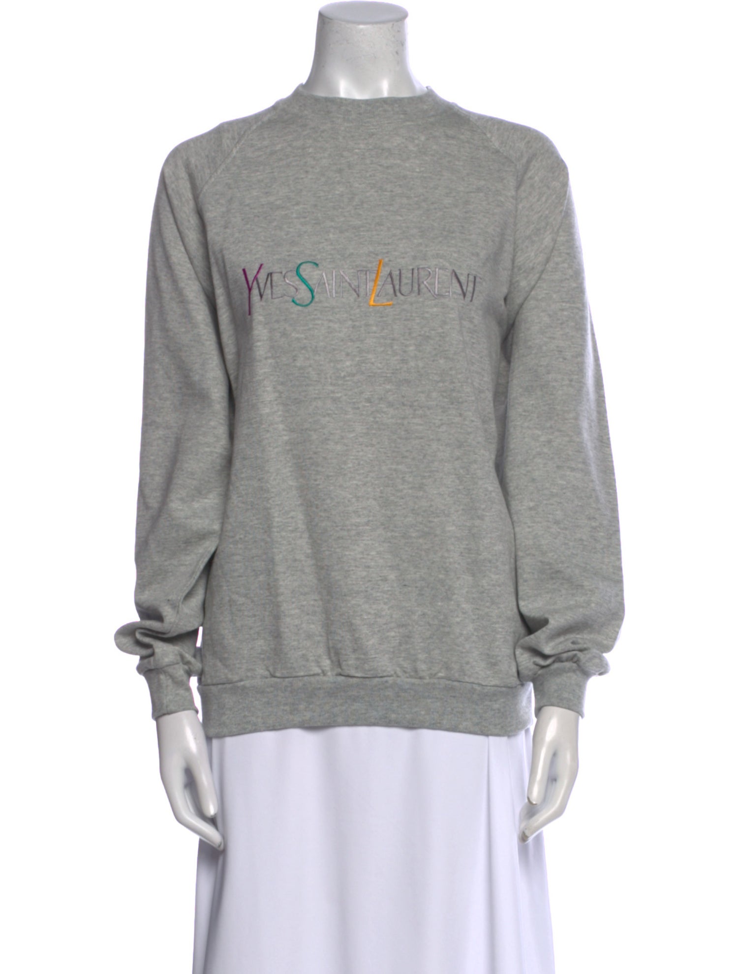 Yves Saint Laurent Graphic Print Crew Neck Sweatshirt