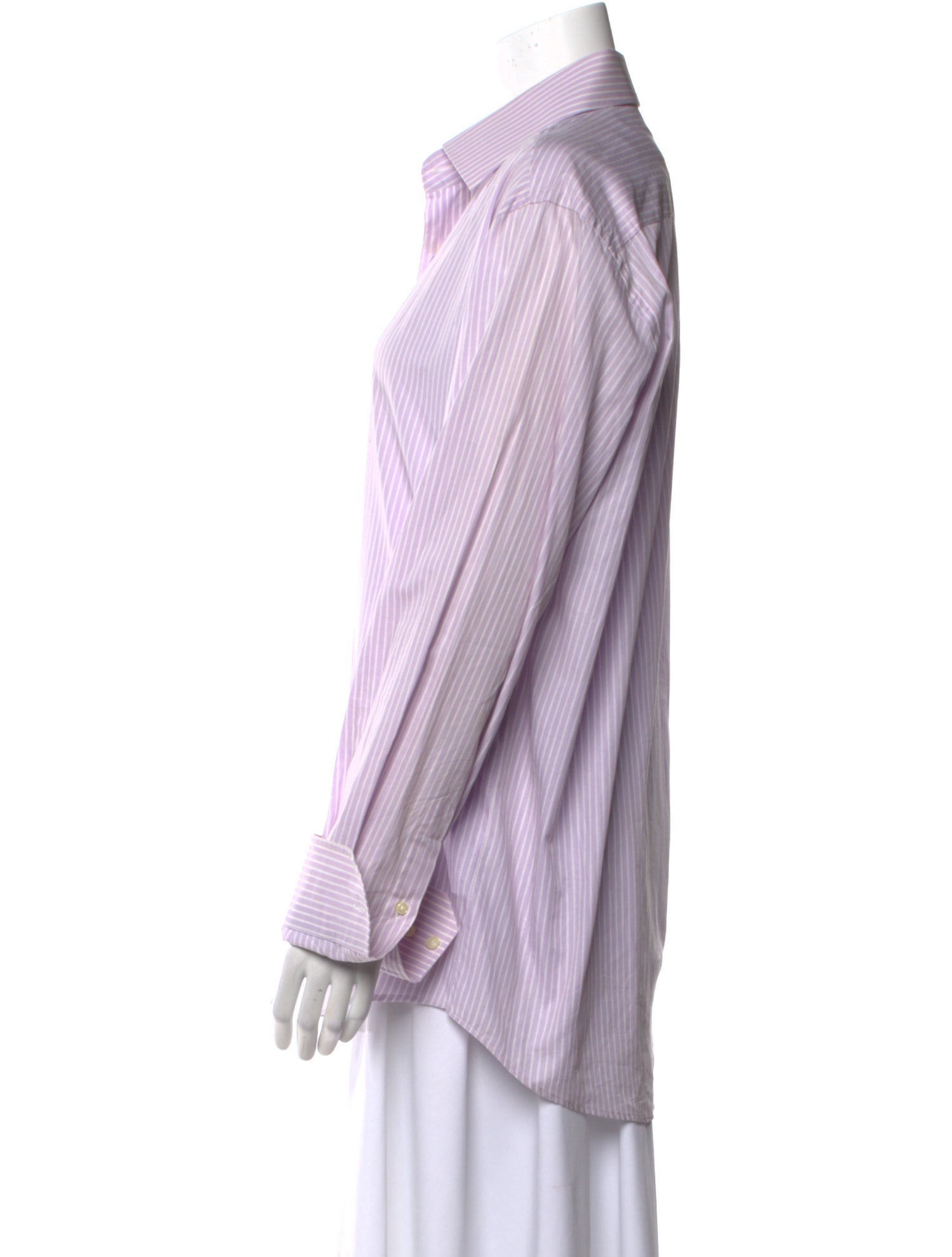 Yves Saint Laurent Striped Long Sleeve Dress Shirt