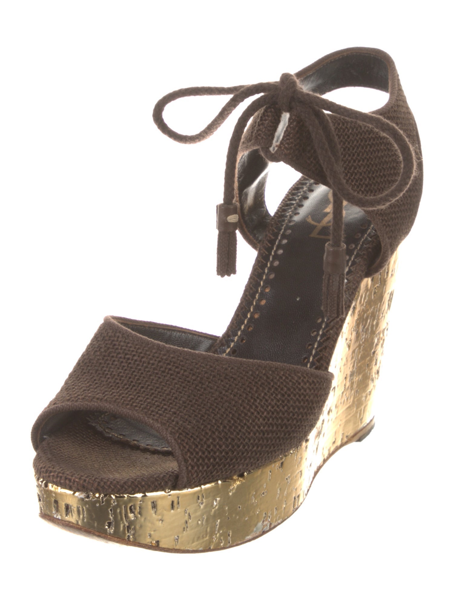 Yves Saint Laurent Tassel Accents Slingback Sandals