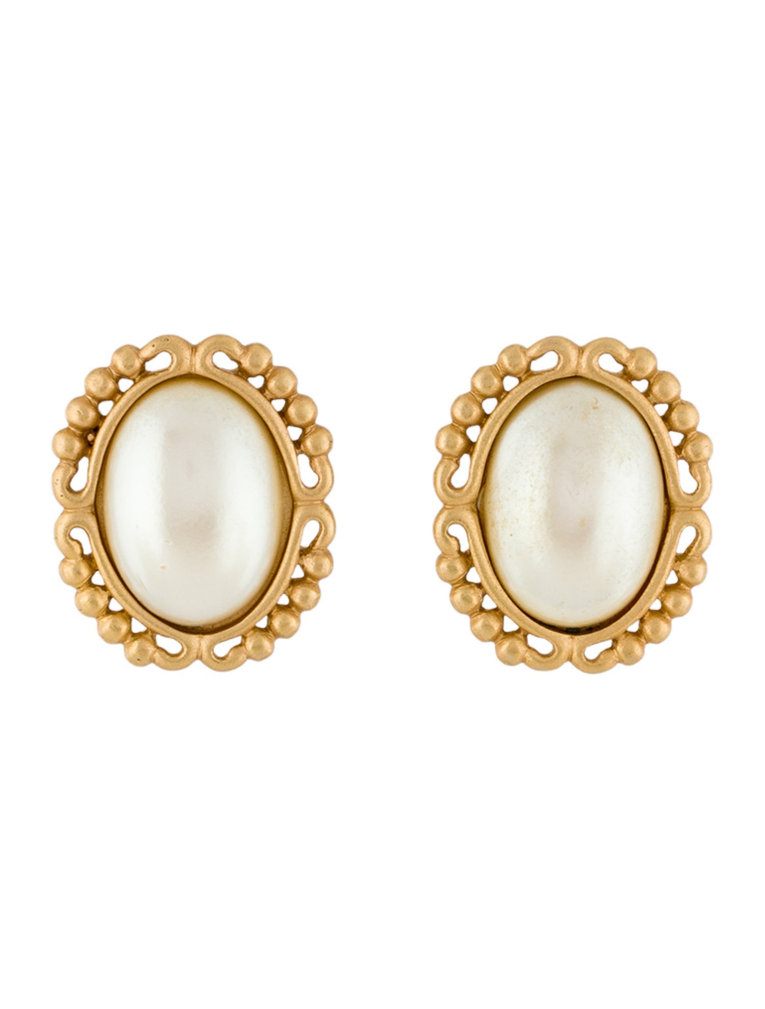 Yves Saint Laurent Faux Pearl Clip-On Earrings