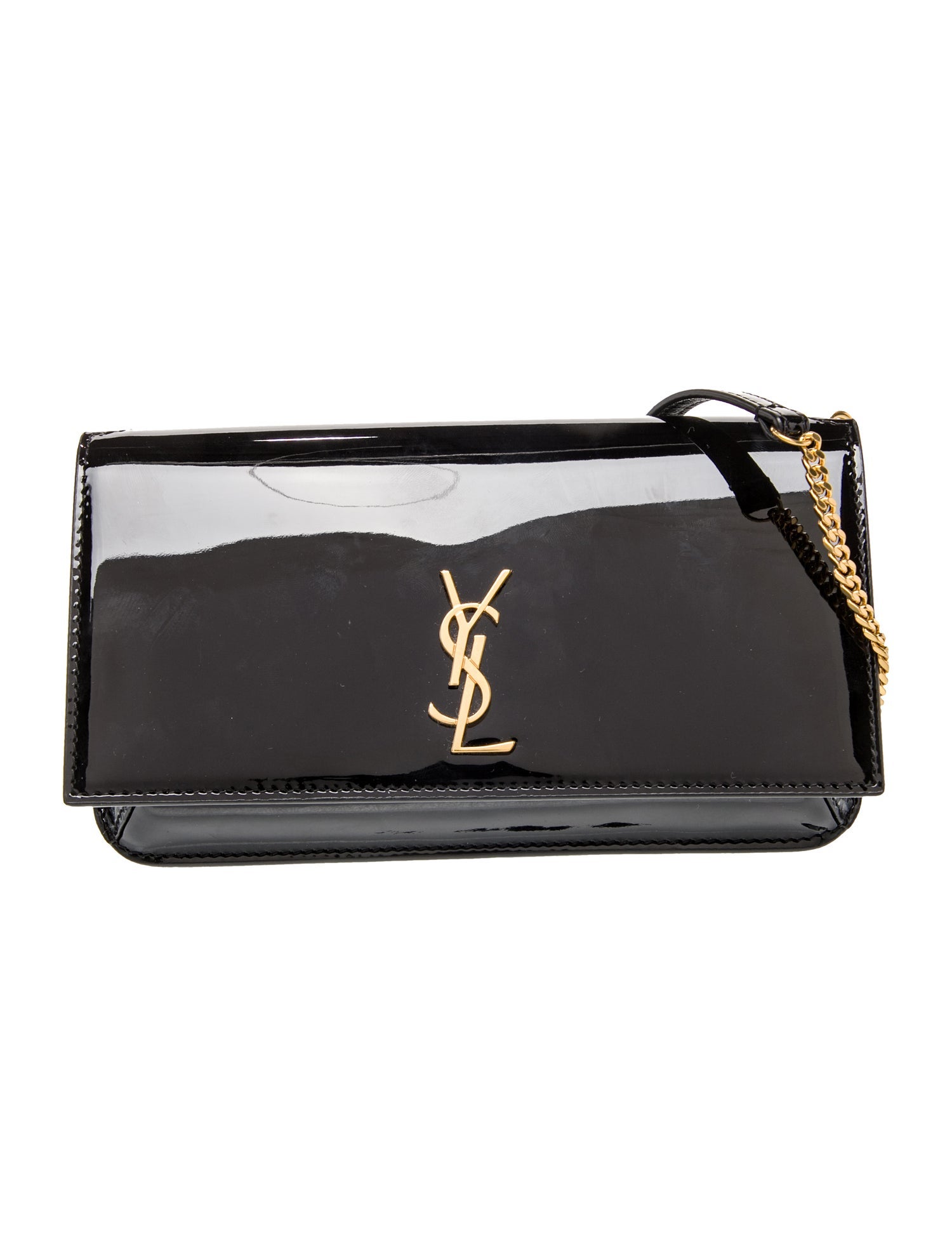 Saint Laurent Patent Leather Cassandre Phone Holder 2024