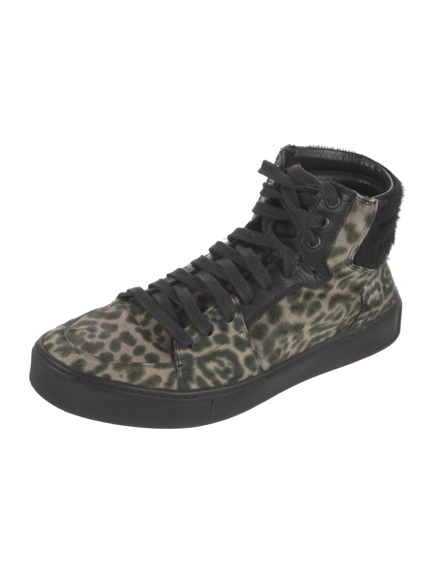 Yves Saint Laurent Ponyhair Animal Print Sneakers