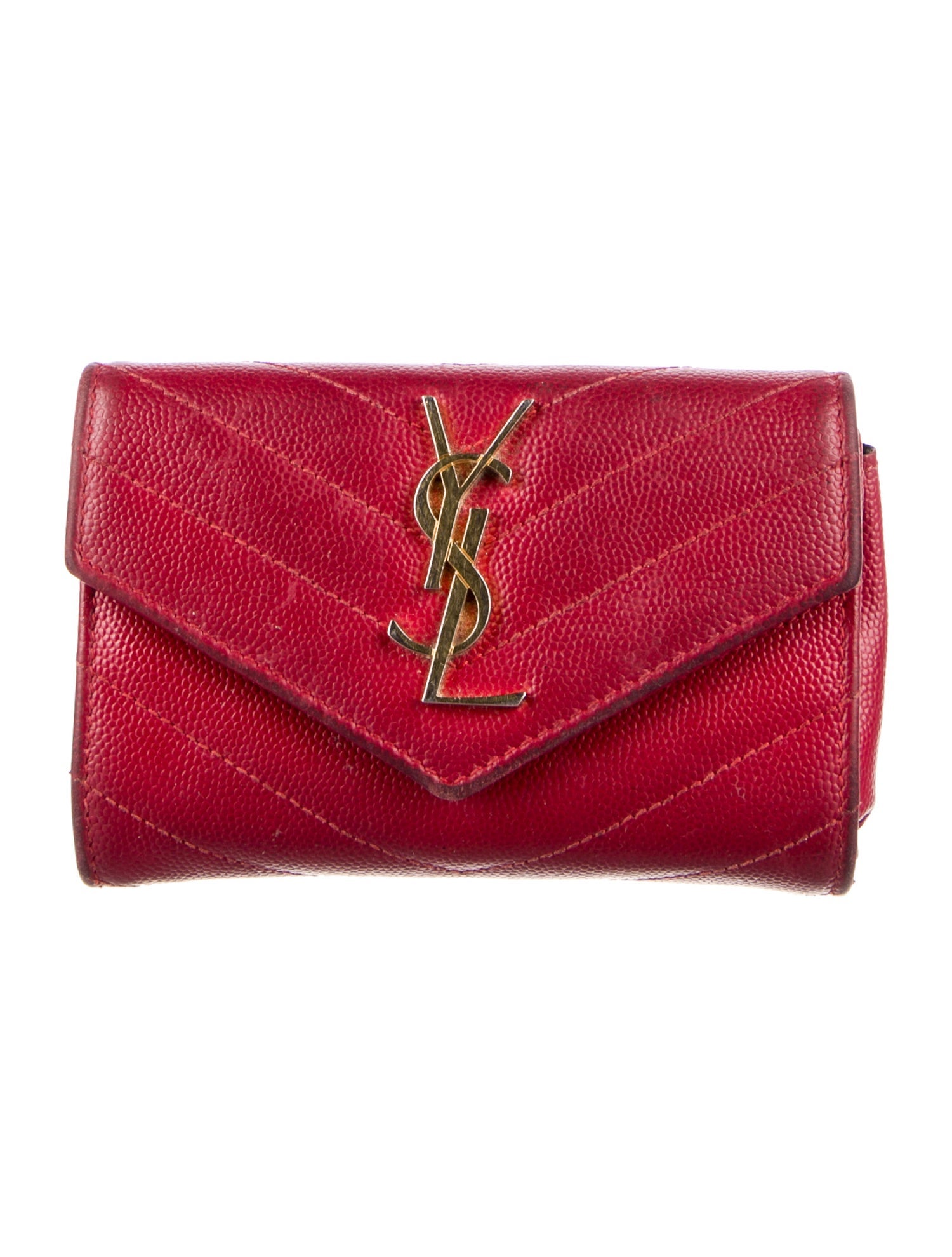 Saint Laurent Chevron Leather Wallet