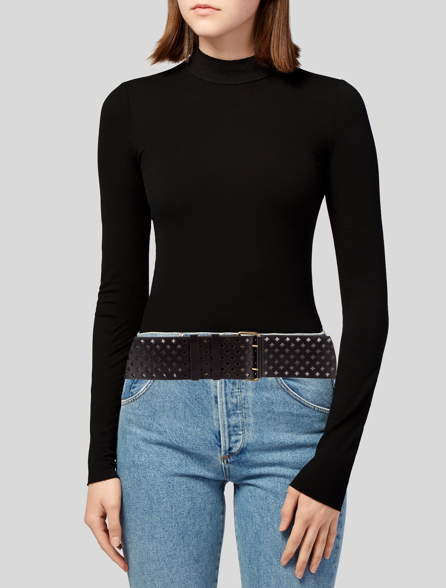 Yves Saint Laurent Wide Leather Waist Belt