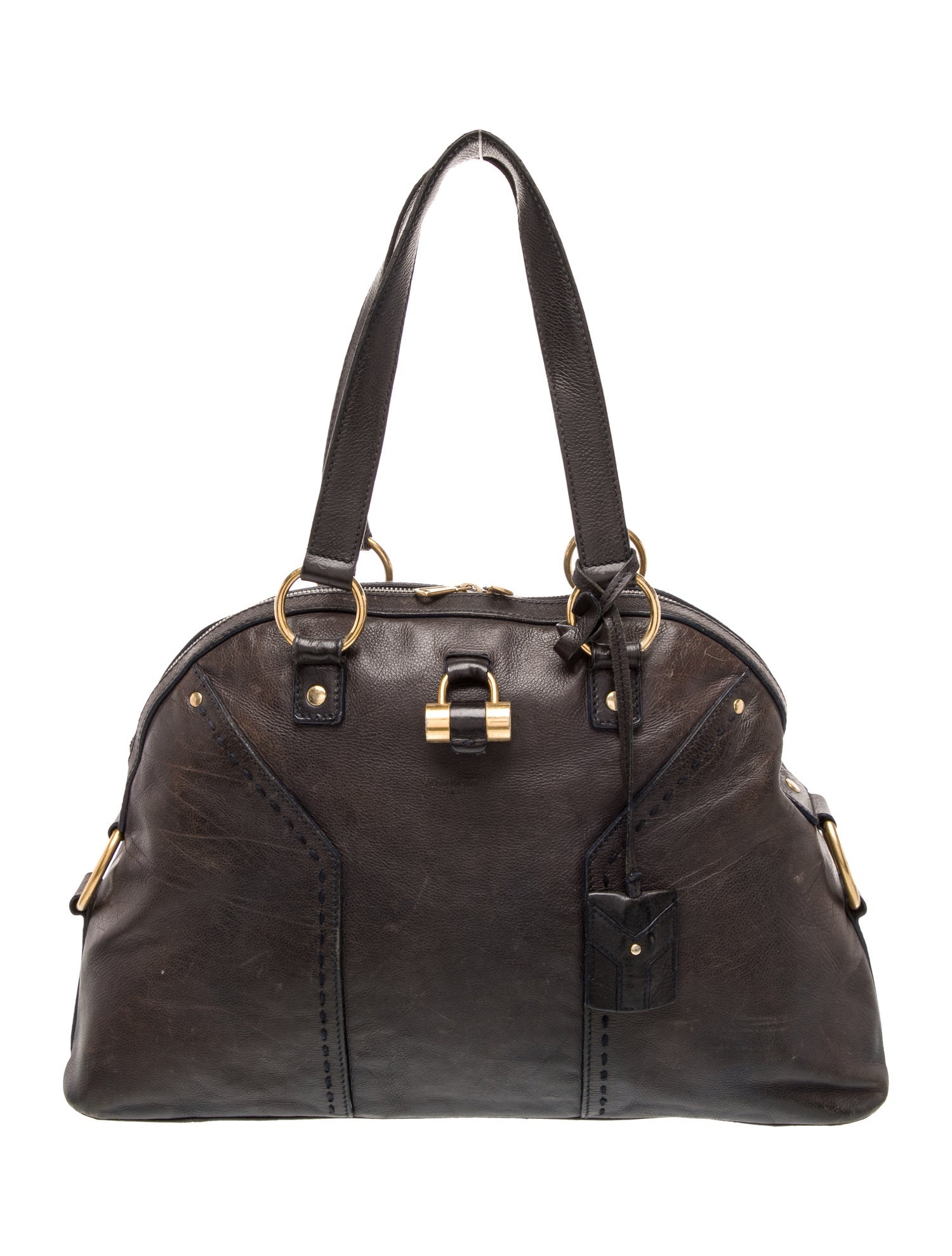 Yves Saint Laurent Rive Gauche Leather Top Handle Bag Vintage