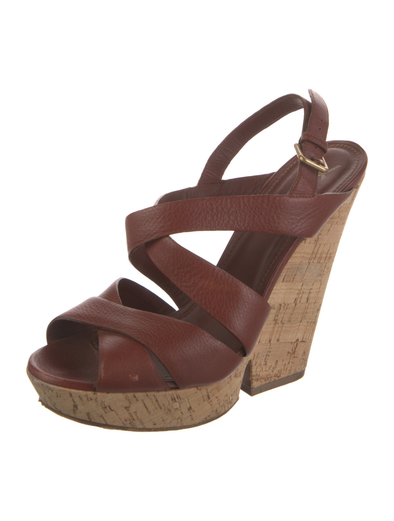 Yves Saint Laurent Leather Slingback Sandals