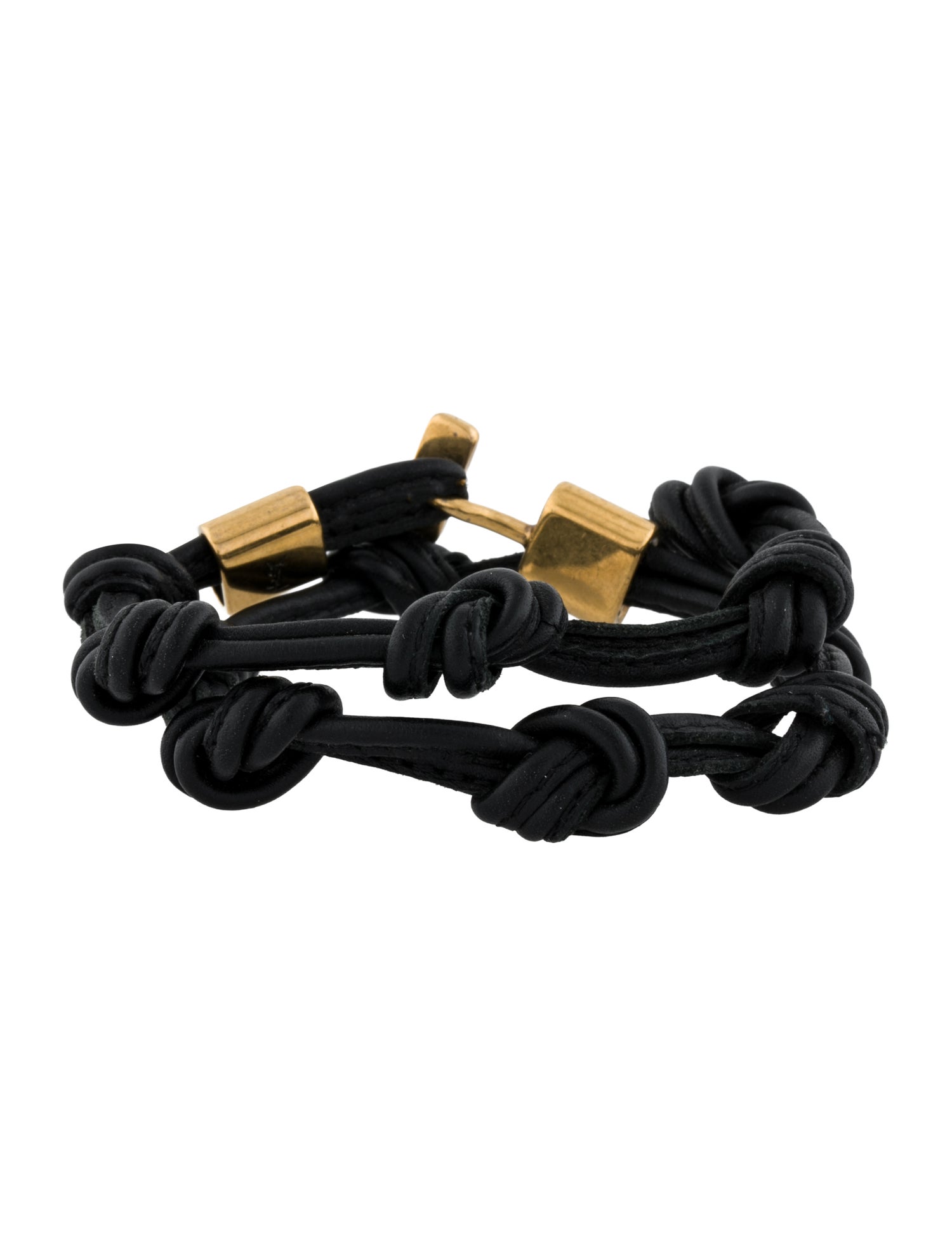 Yves Saint Laurent Leather Knotted Wrap Bracelet