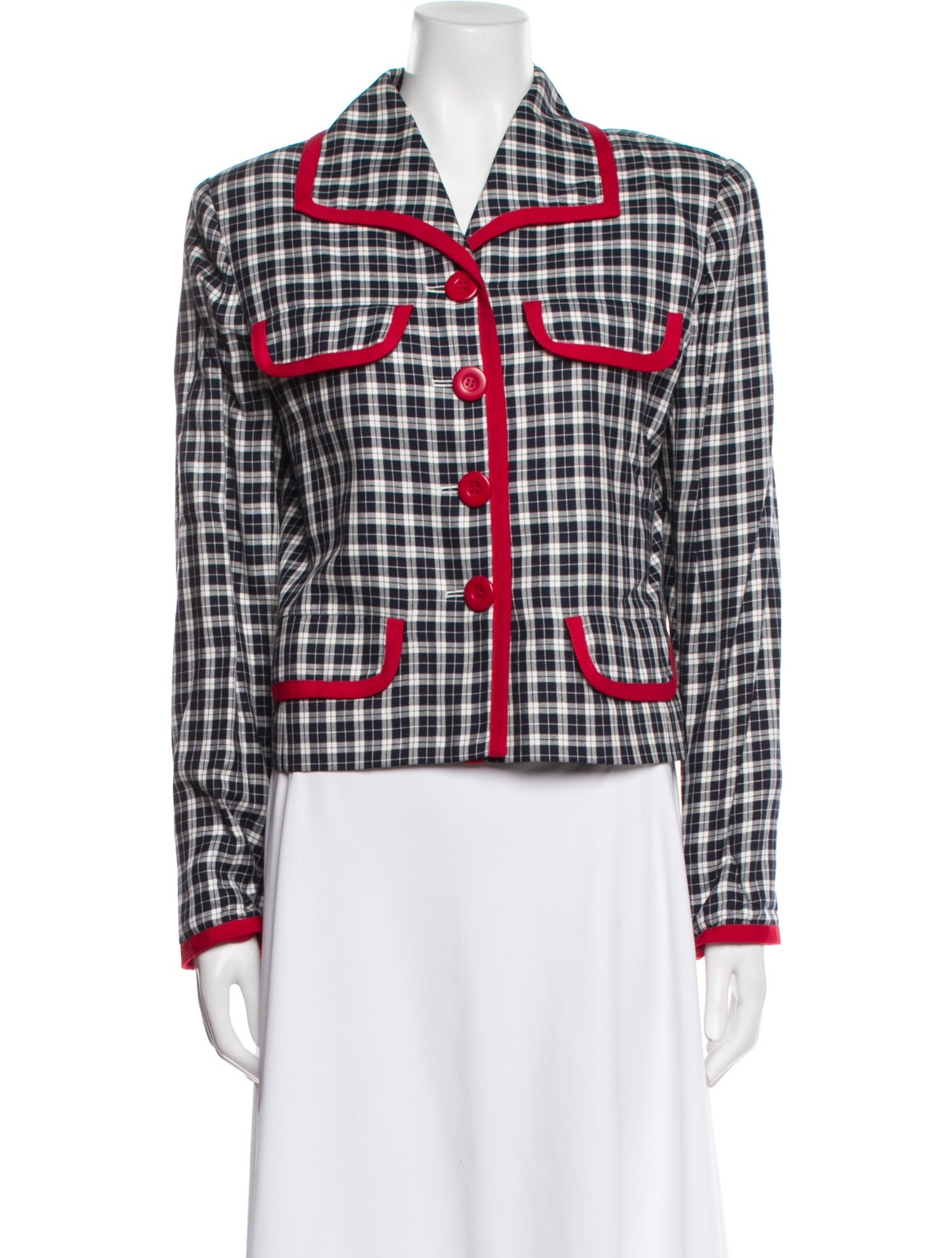 Yves Saint Laurent Plaid Print Blazer