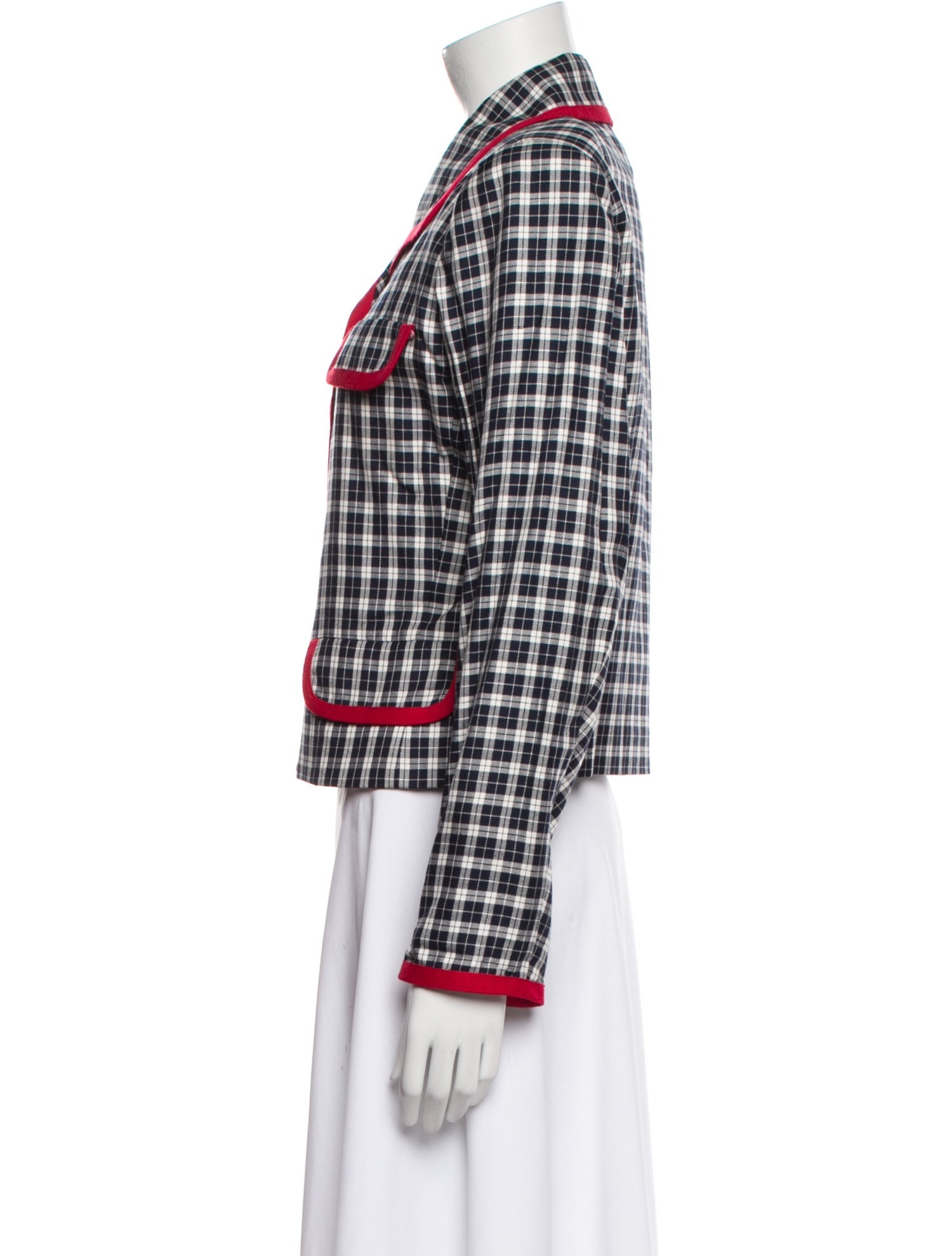Yves Saint Laurent Plaid Print Blazer