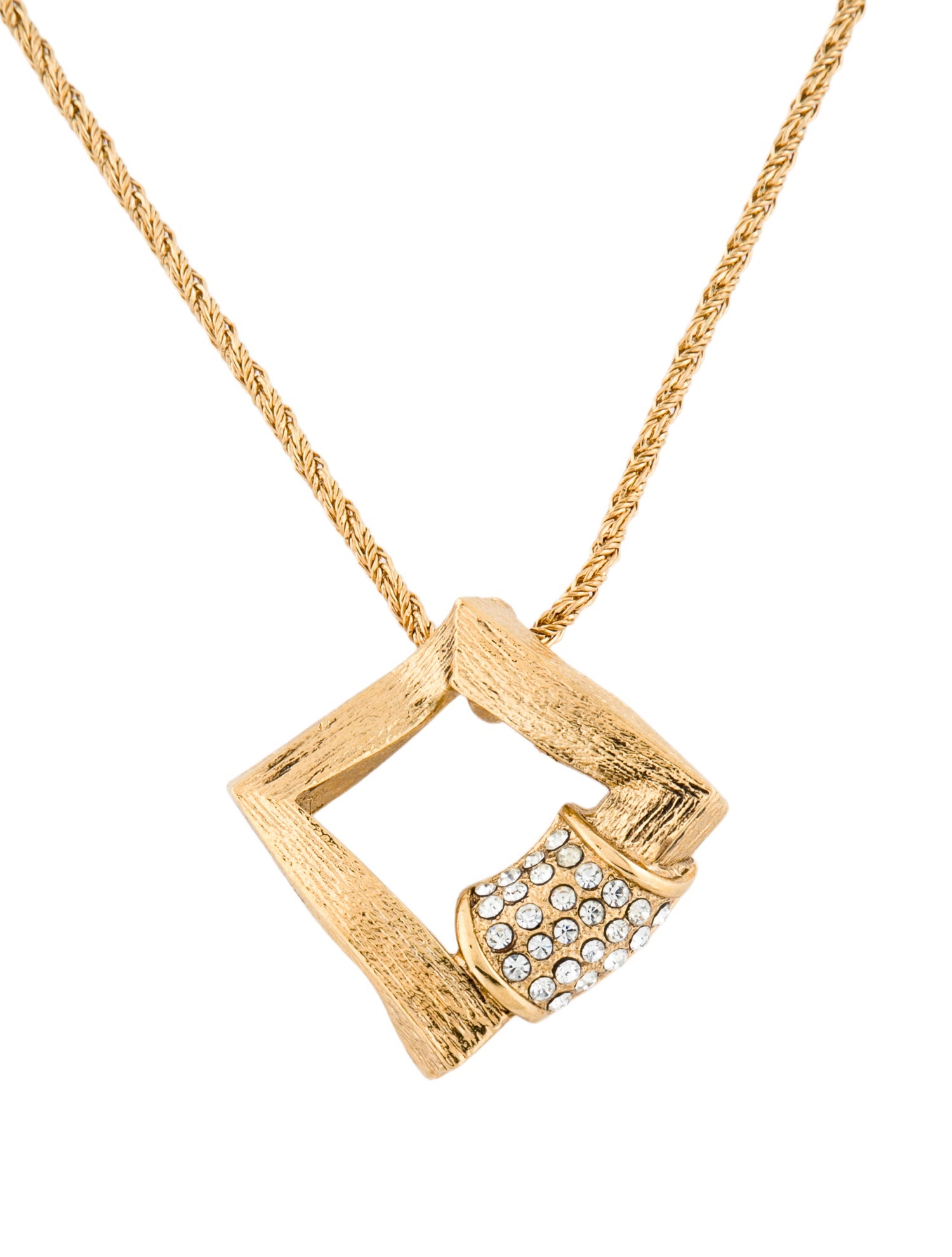 Yves Saint Laurent Vintage Crystal Pendant Necklace