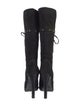 Yves Saint Laurent Suede Tassel Accents Lace-Up Boots