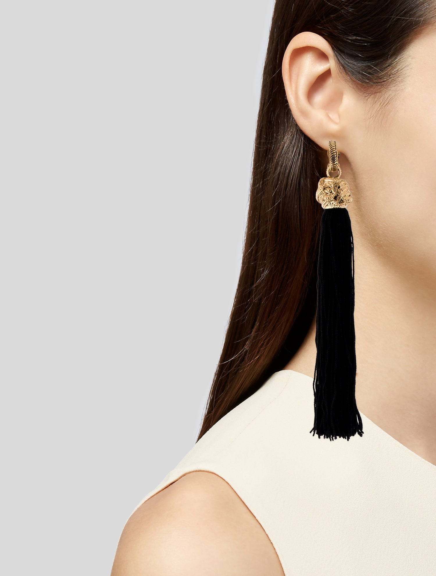 Yves Saint Laurent Thread Tassel Earrings