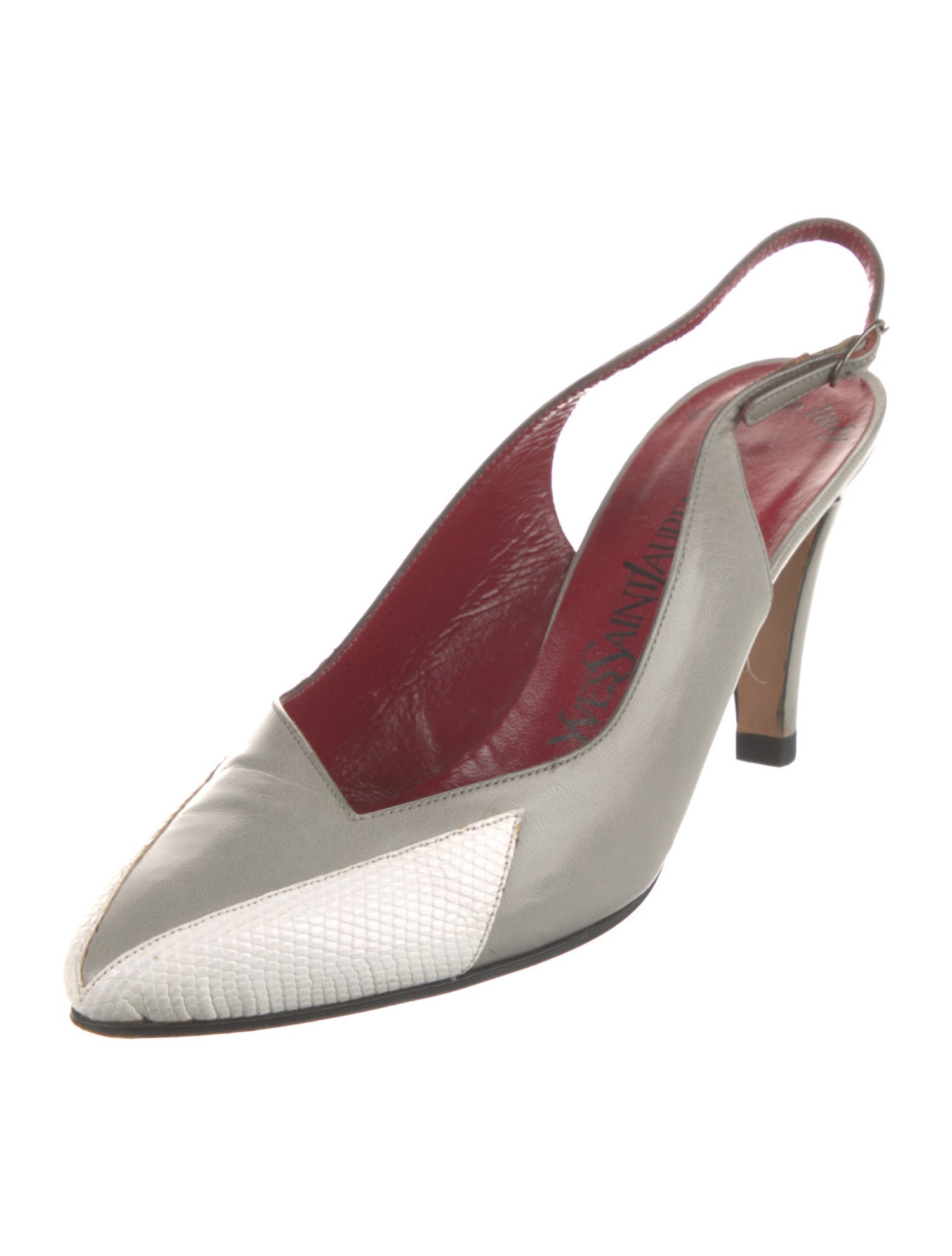 Yves Saint Laurent Vintage Leather Slingback Pumps