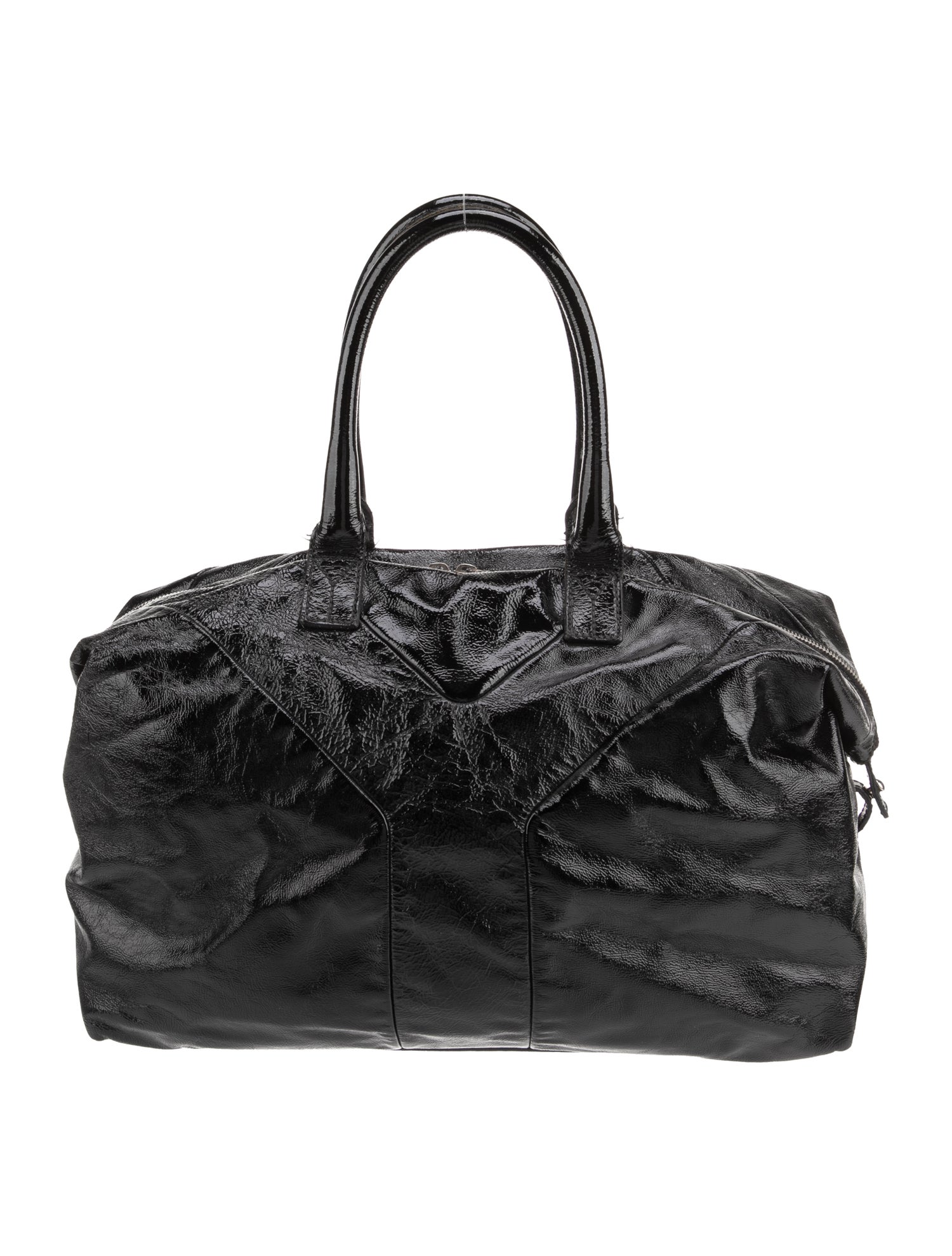 Yves Saint Laurent Rive Gauche Patent Leather Boston Handbag