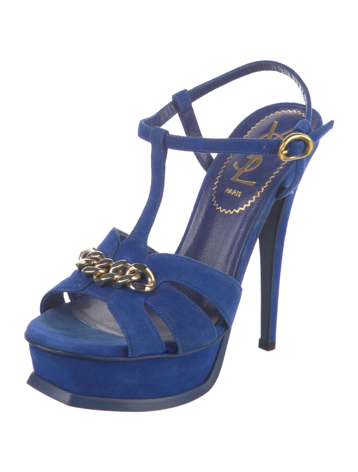 Yves Saint Laurent Suede T-Strap Sandals