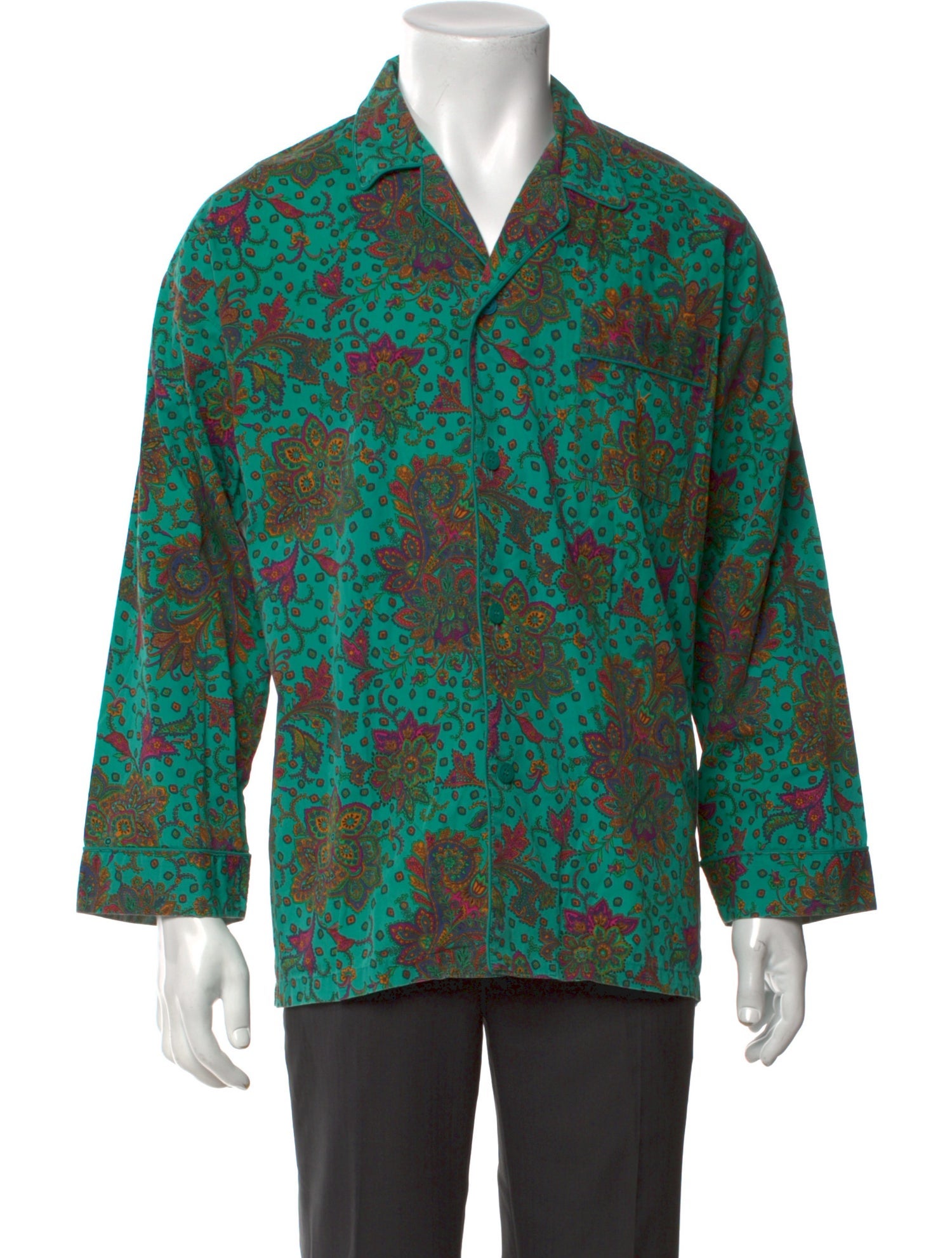 Yves Saint Laurent Floral Print Long Sleeve Shirt