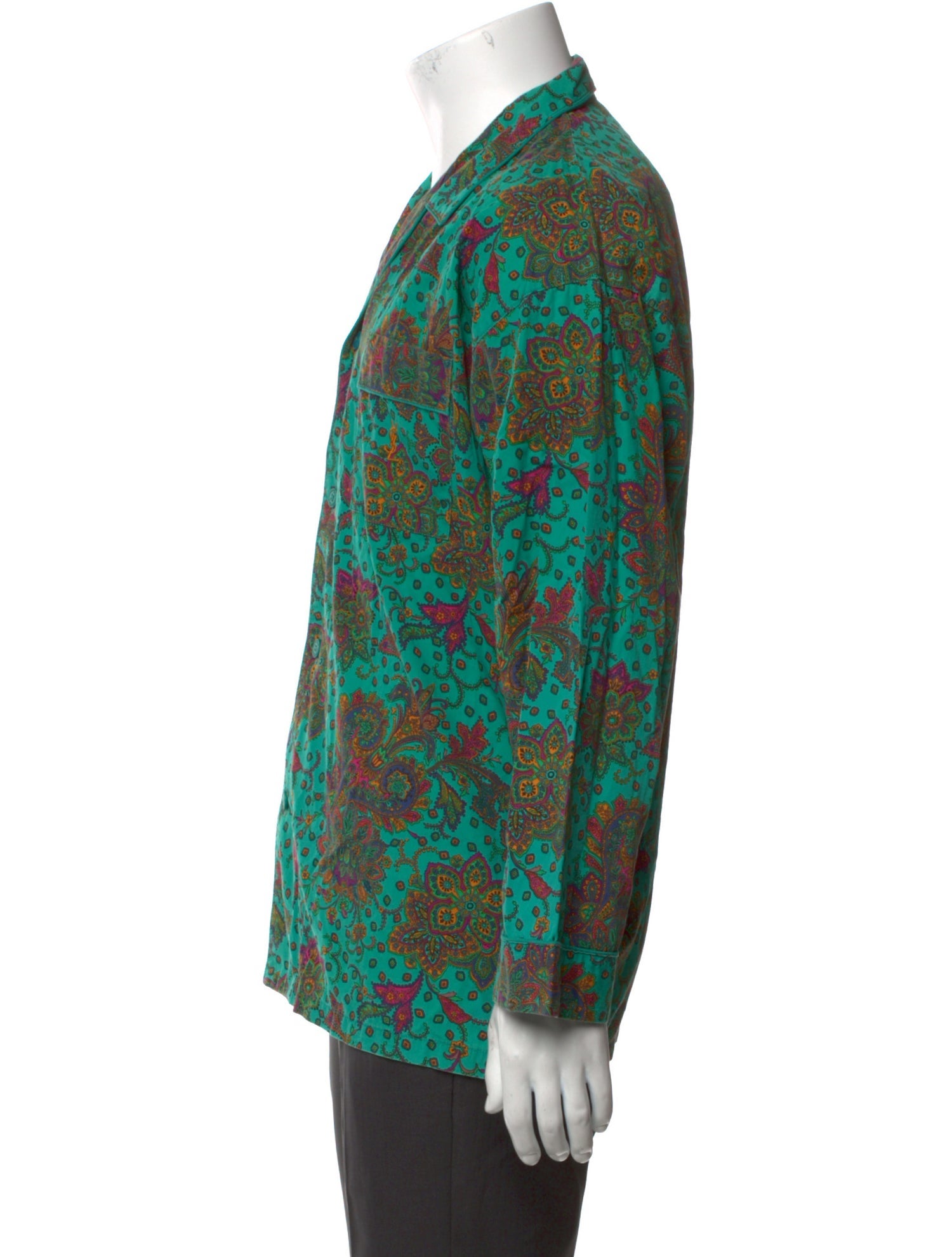 Yves Saint Laurent Floral Print Long Sleeve Shirt