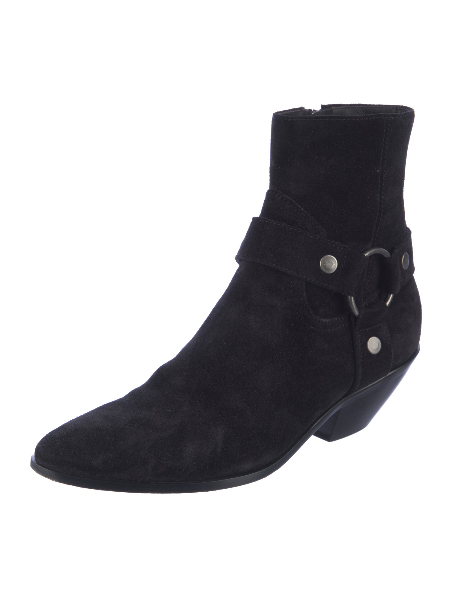 Yves Saint Laurent Suede Moto Boots