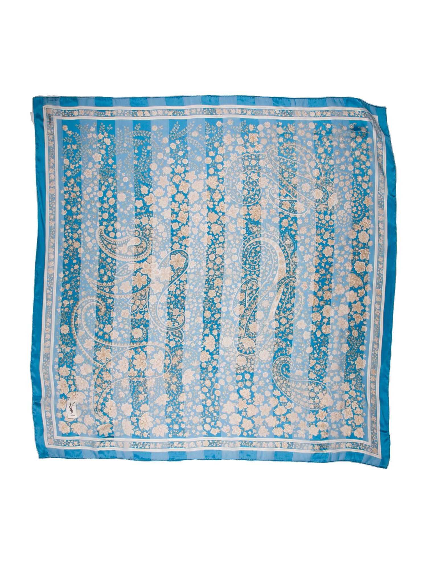 Yves Saint Laurent Silk Paisley Print Scarf