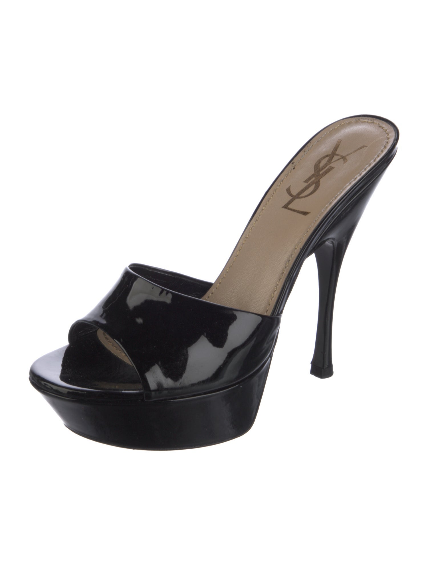 Yves Saint Laurent Patent Leather Slides