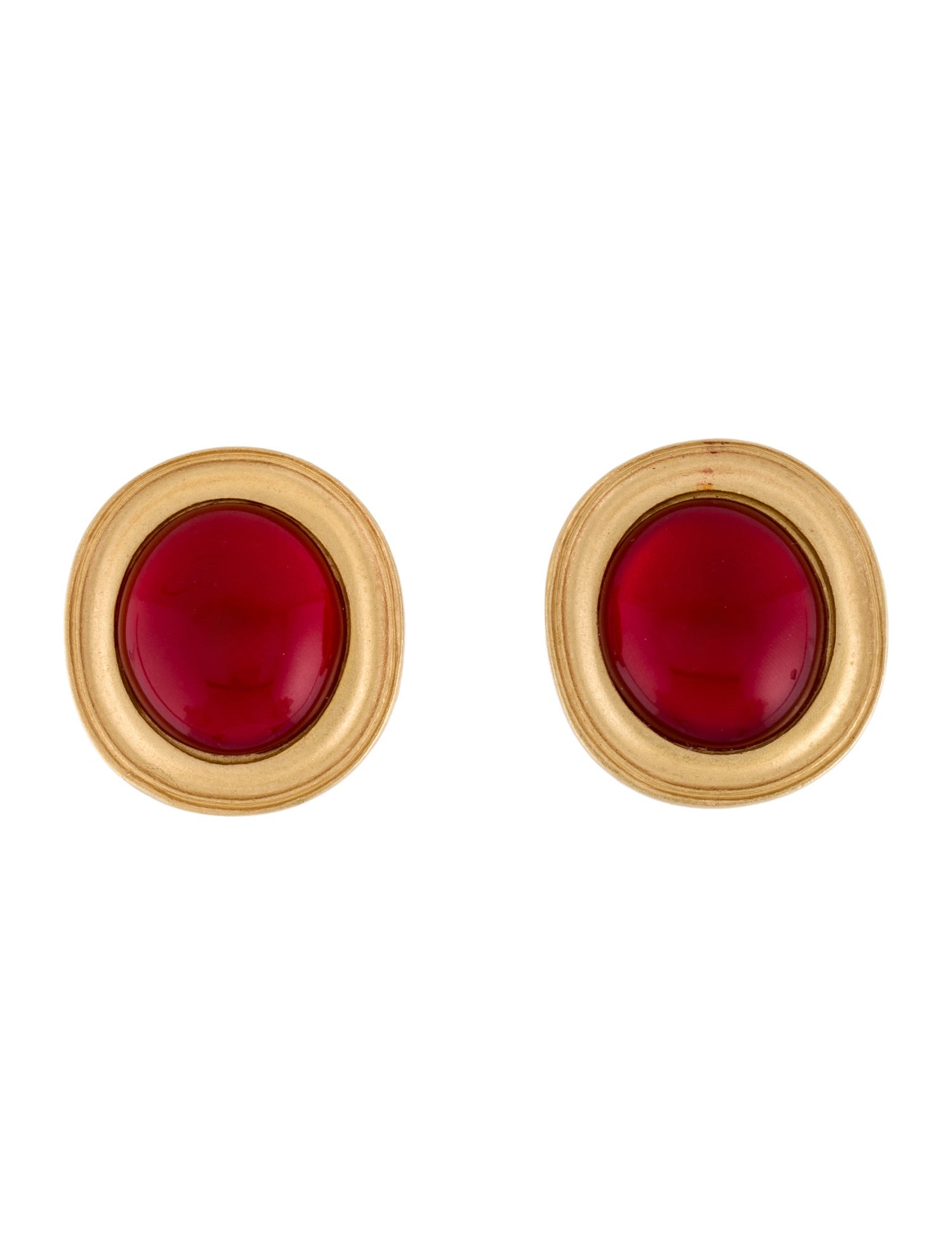 Yves Saint Laurent Vintage Resin Cabochon Clip-On Earrings