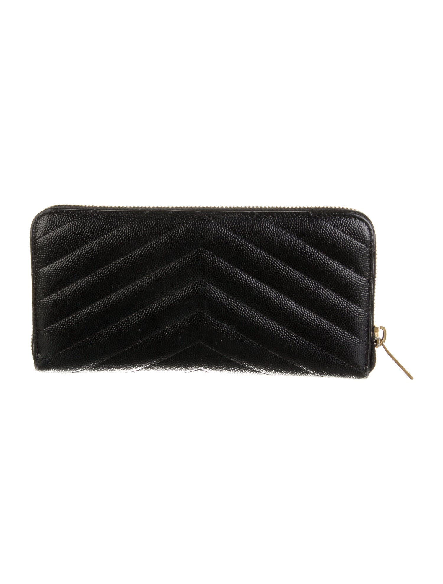 Yves Saint Laurent Chevron Leather Continental Wallet