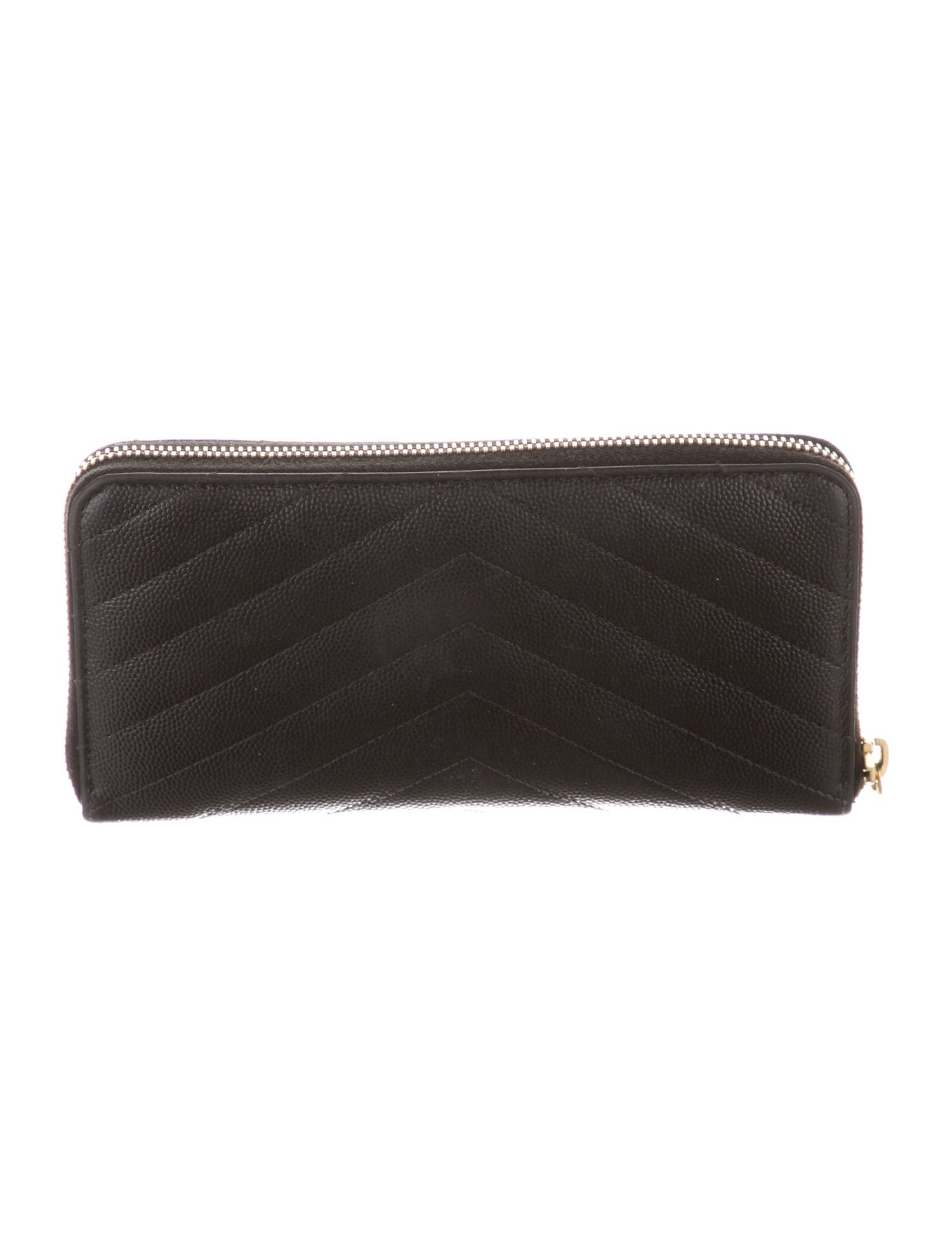 Yves Saint Laurent Chevron Leather Continental Wallet