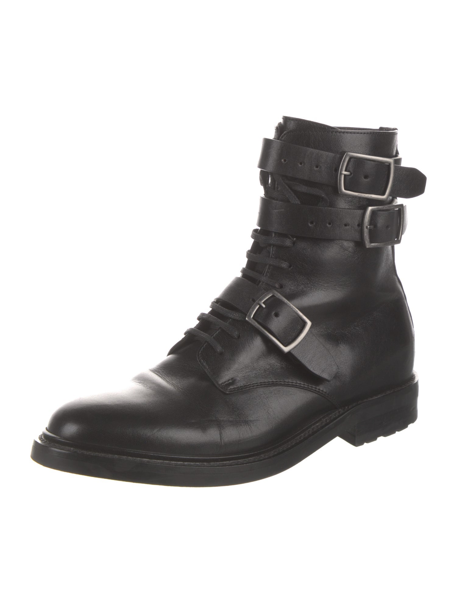 Yves Saint Laurent Leather Combat Boots