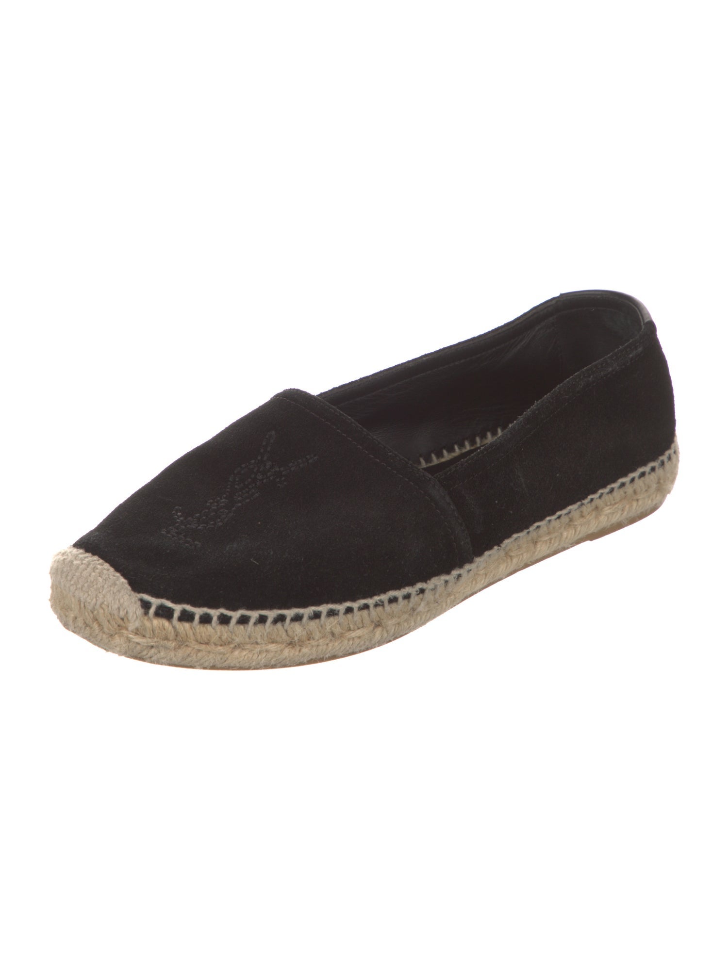Yves Saint Laurent Suede Embroidered Accent Espadrilles