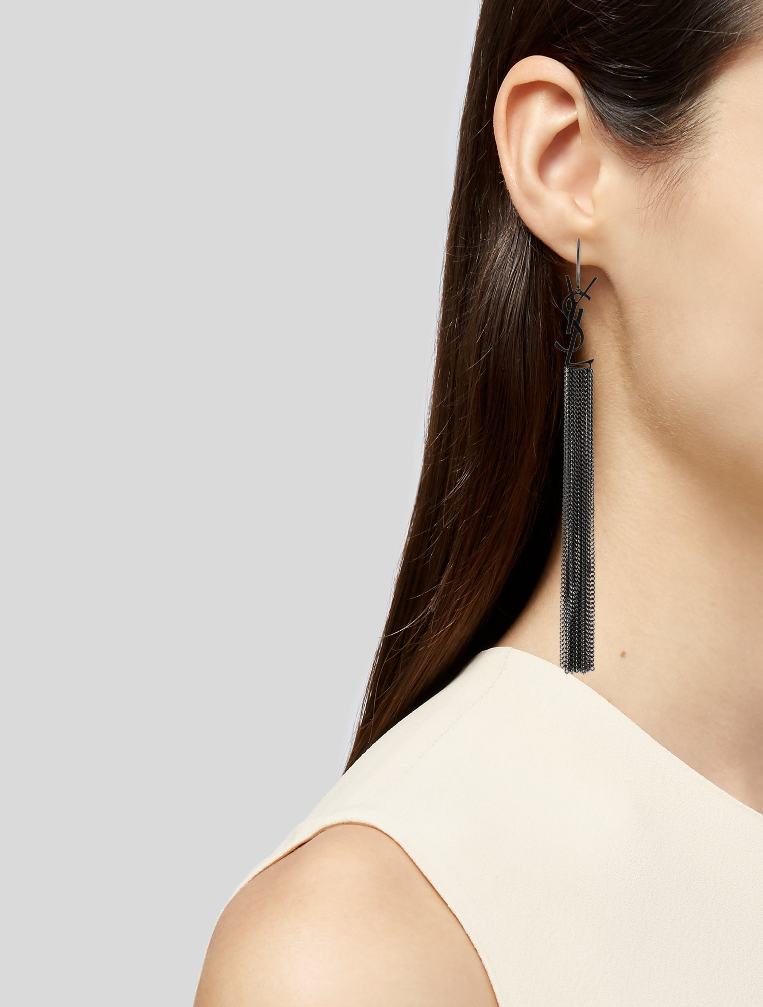 Yves Saint Laurent Monogram Chain Earrings