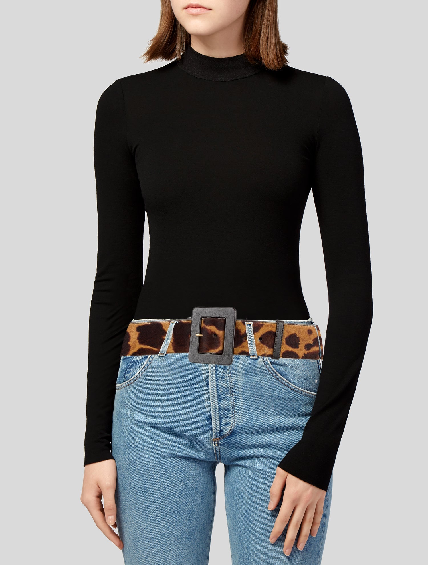 Yves Saint Laurent Wide Ponyhair Belt