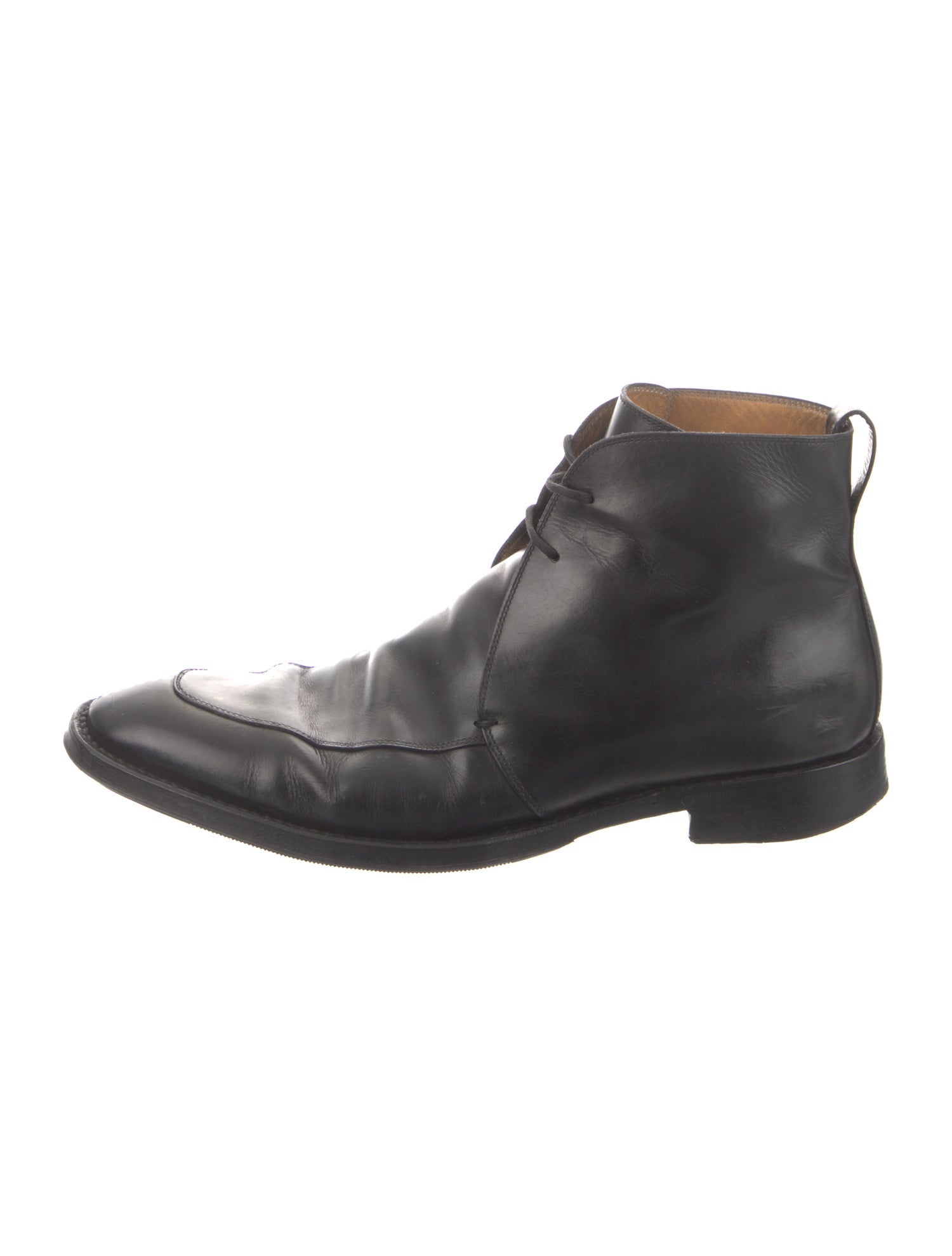 Yves Saint Laurent Leather Lace-Up Boots