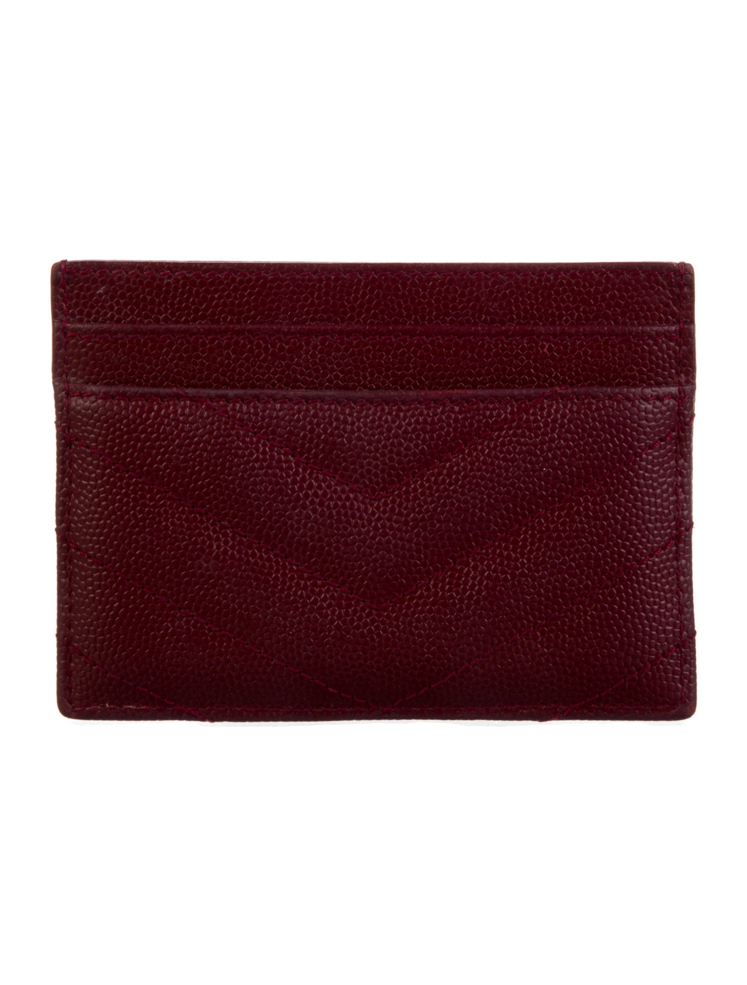 Yves Saint Laurent Cassandre Card Case Leather Wallet