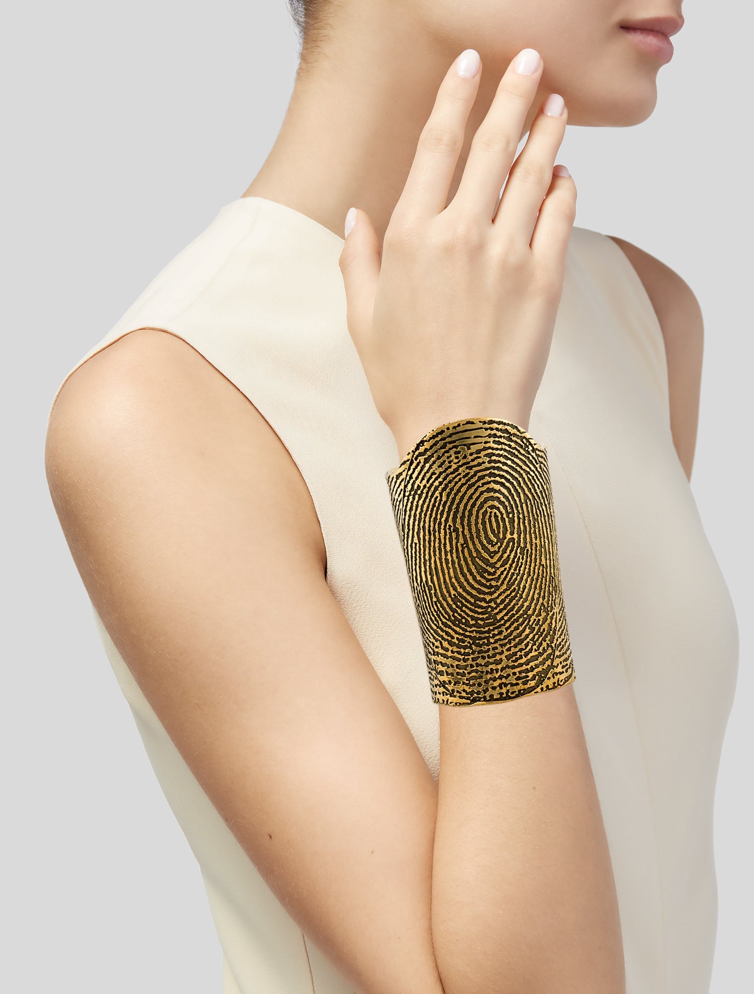 Yves Saint Laurent Vintage Fingerprint Cuff