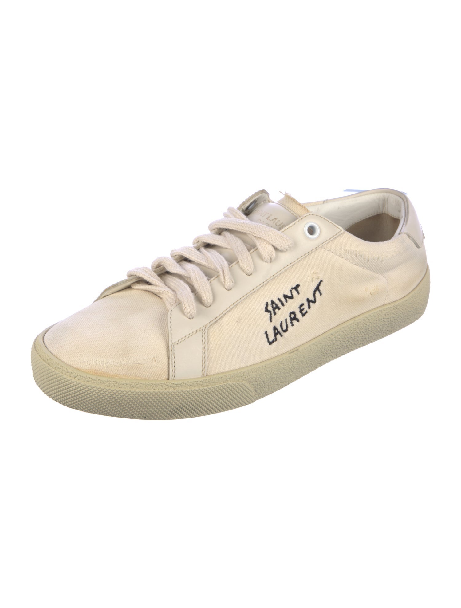 Saint Laurent Signature Logo Canvas Sneakers