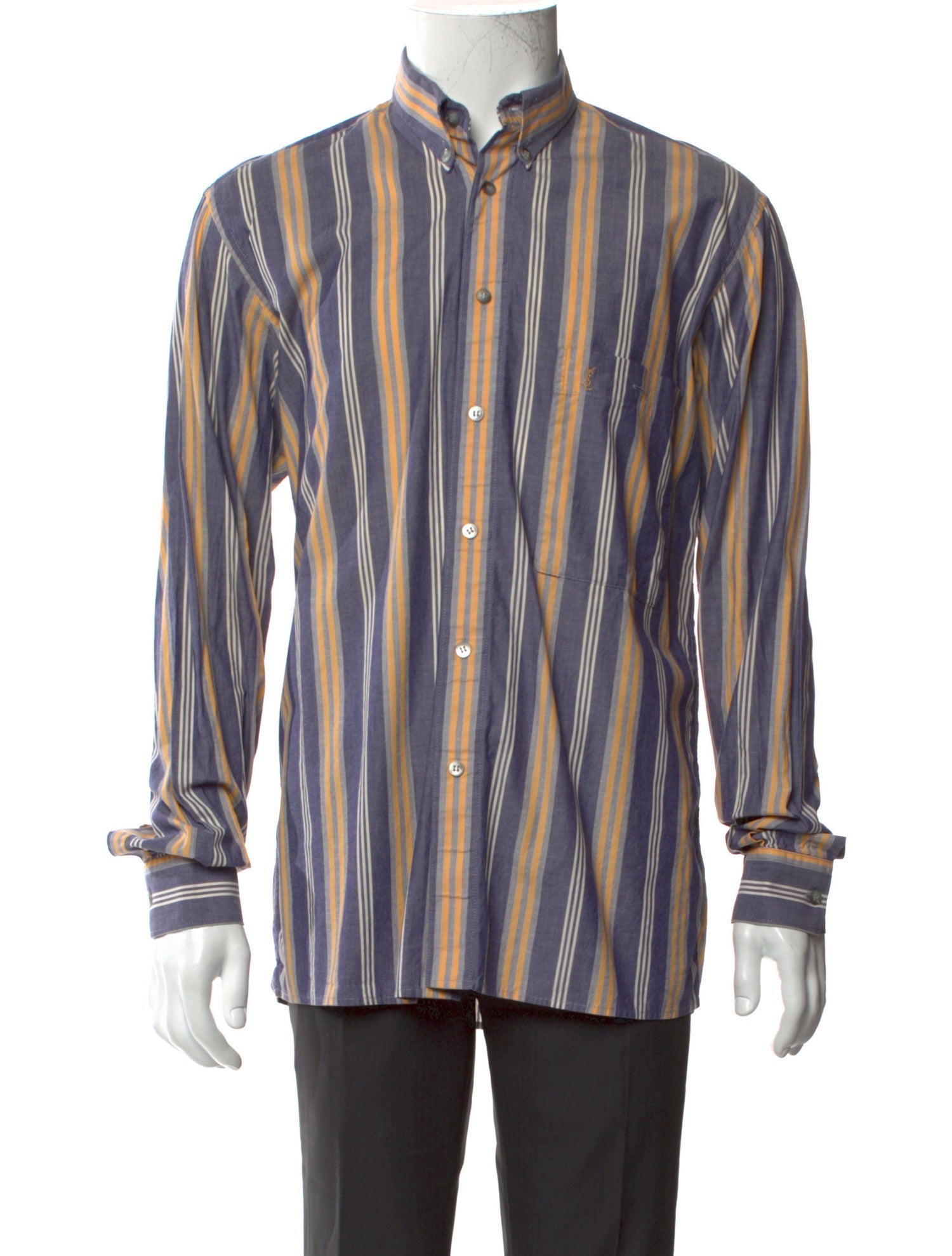 Yves Saint Laurent Striped Long Sleeve Shirt