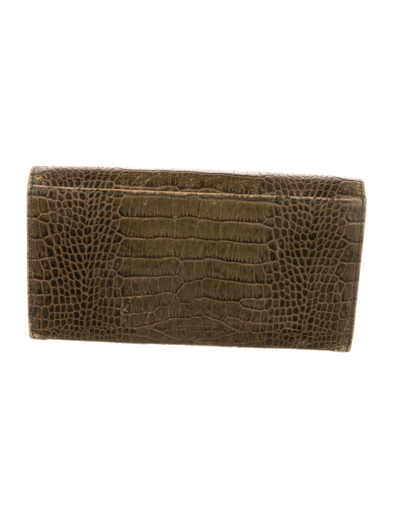 Yves Saint Laurent Alligator Animal Print Continental Wallet