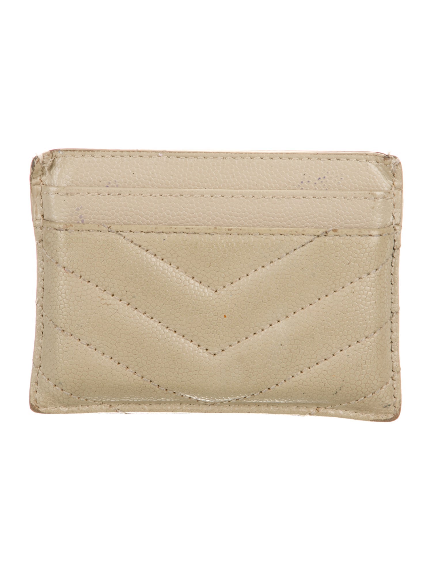 Yves Saint Laurent Chevron Leather Card Holder
