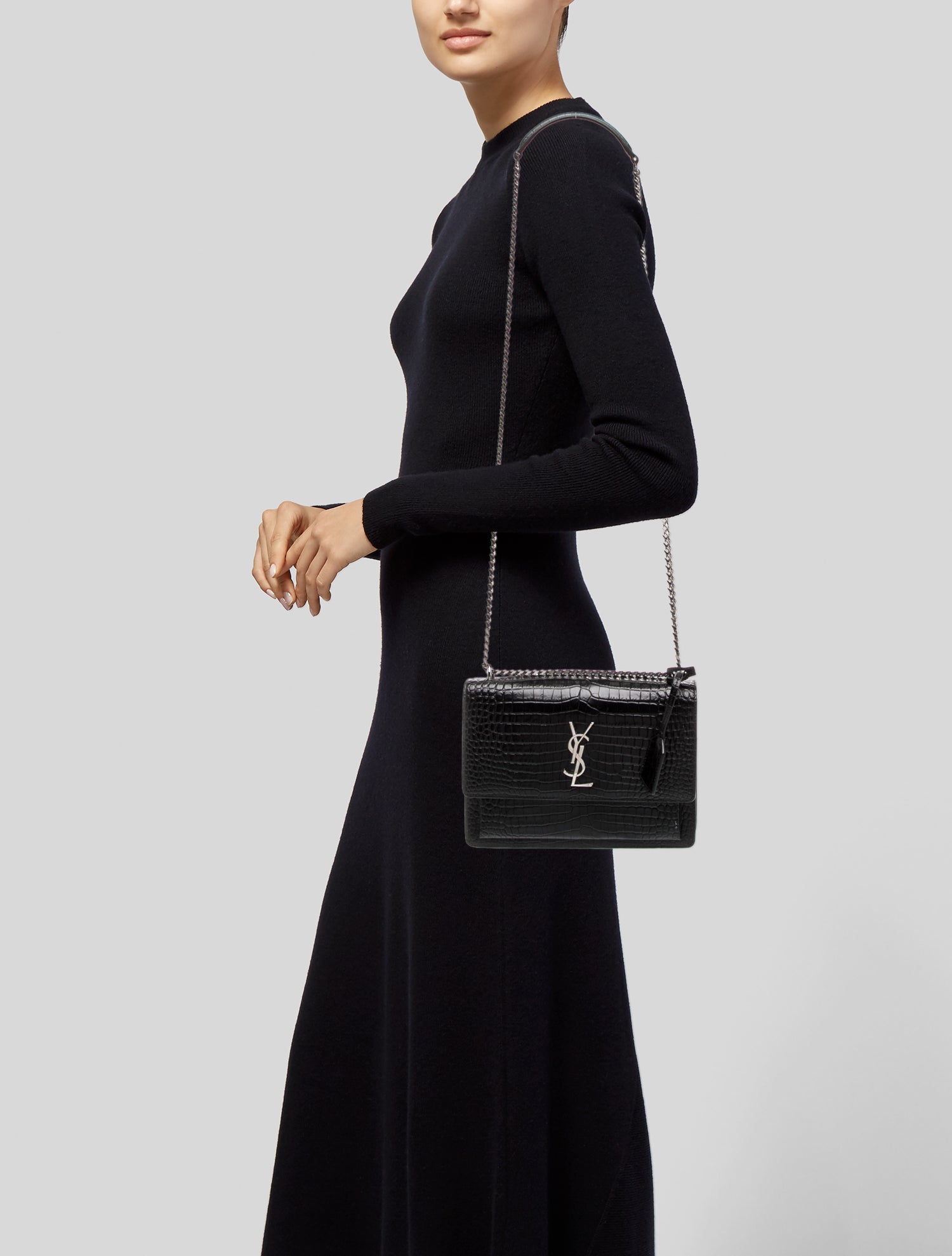 Saint Laurent Embossed Leather Sunset Medium