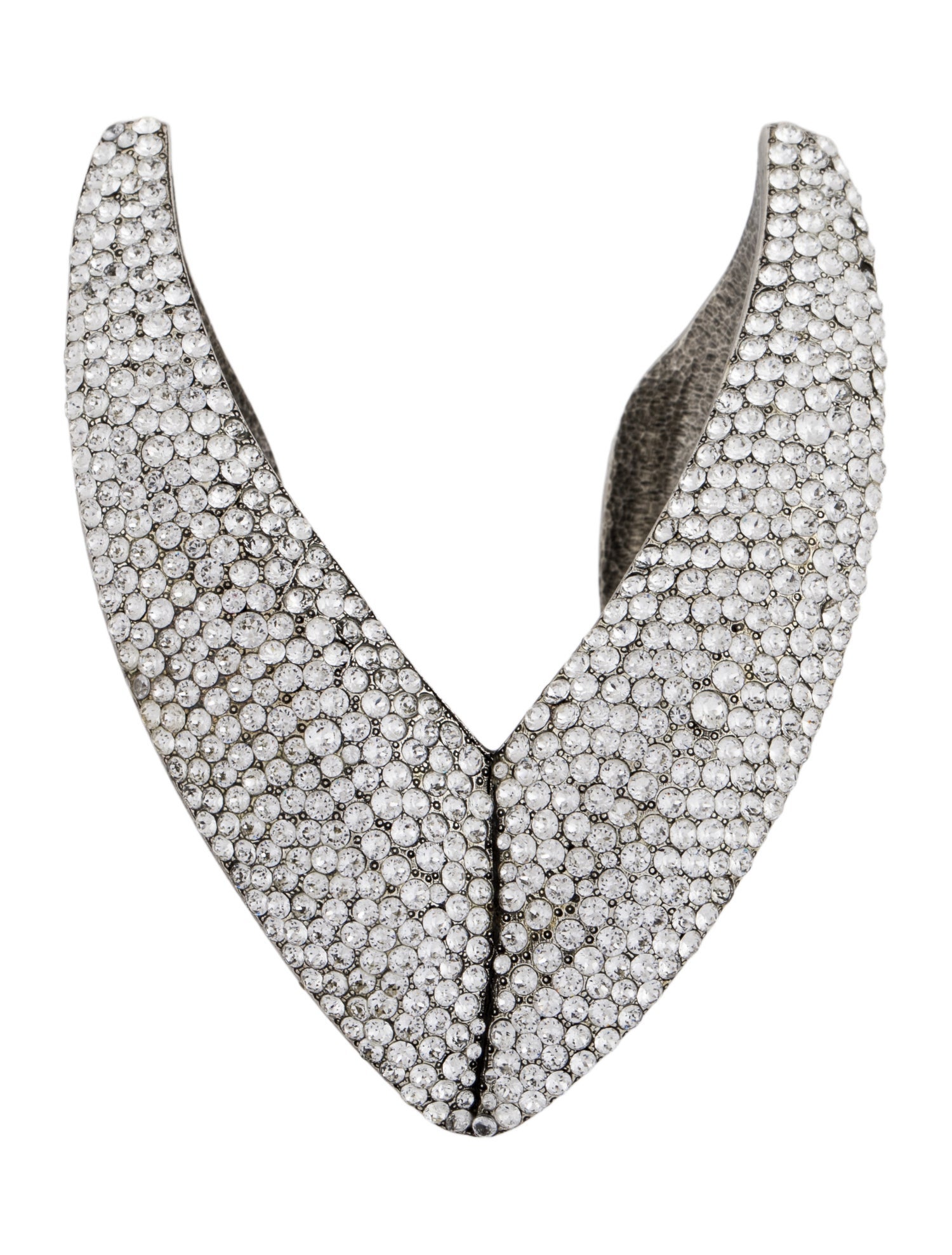 Yves Saint Laurent Crystal Chevron Cuff Bracelet