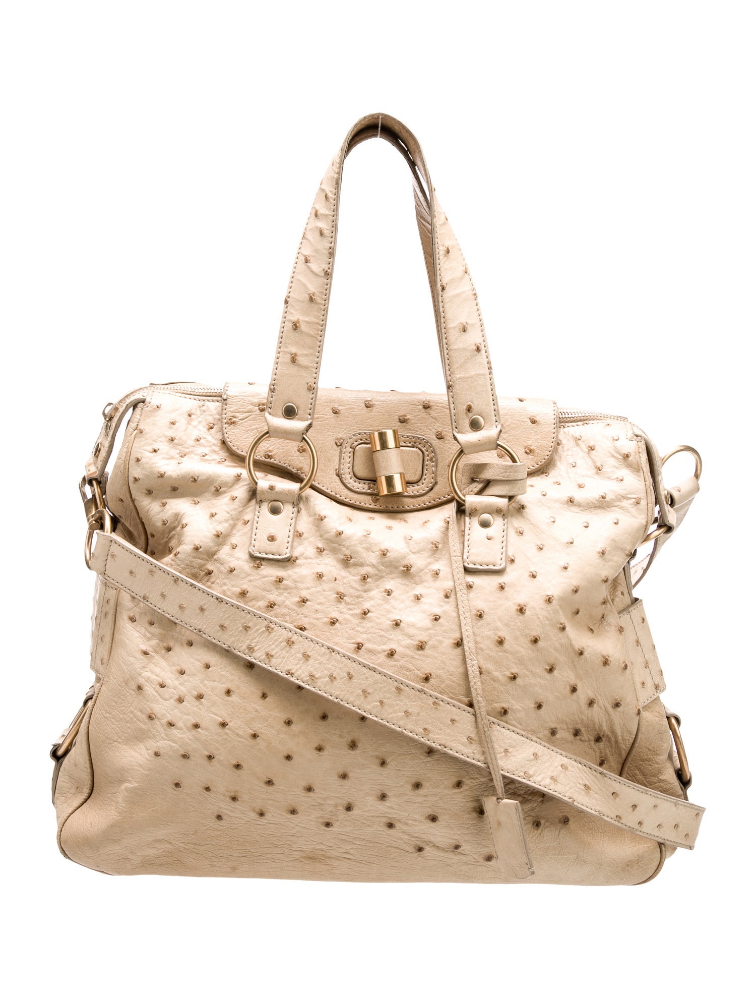 Yves Saint Laurent Ostrich Shoulder Bag