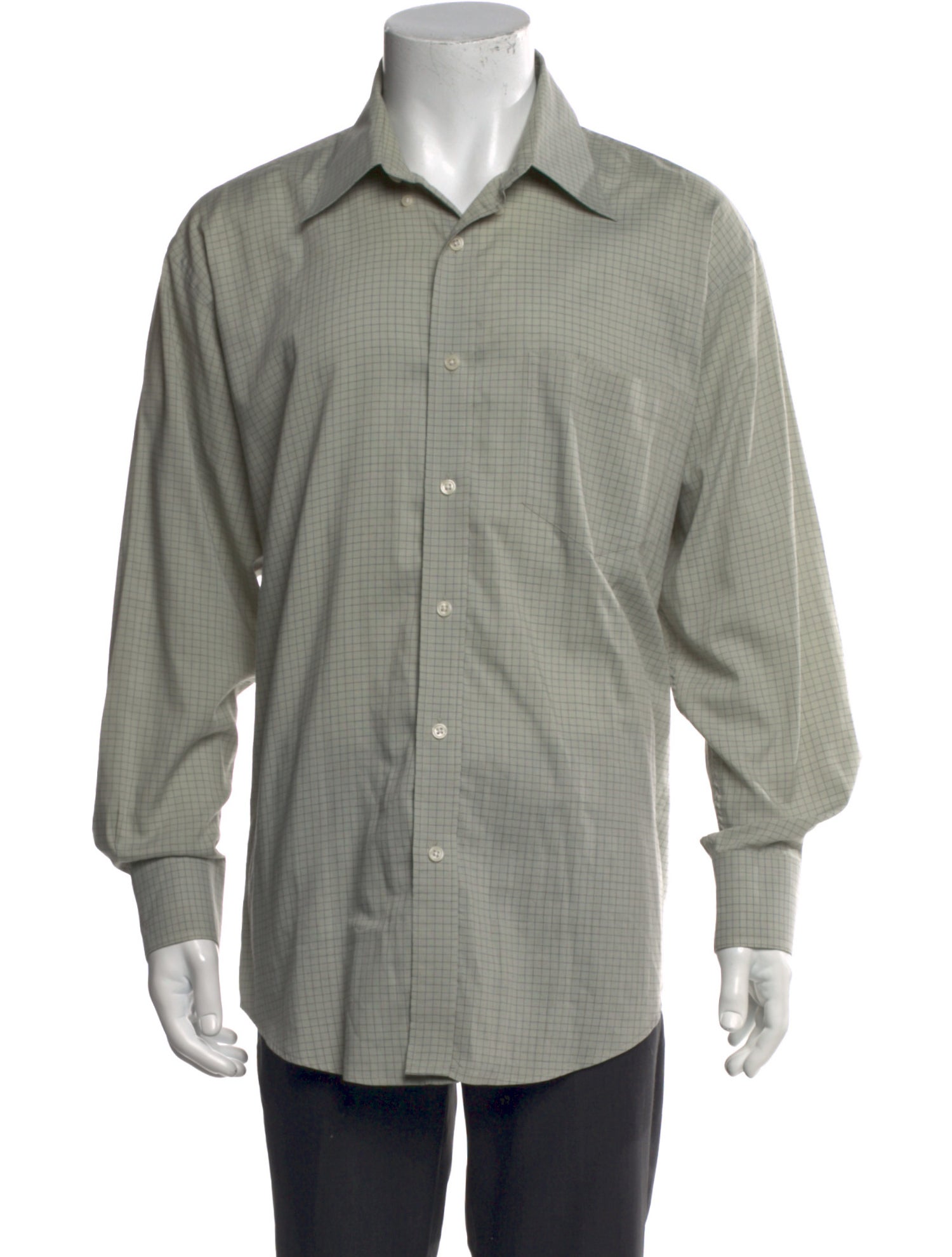 Yves Saint Laurent Plaid Print Long Sleeve Shirt