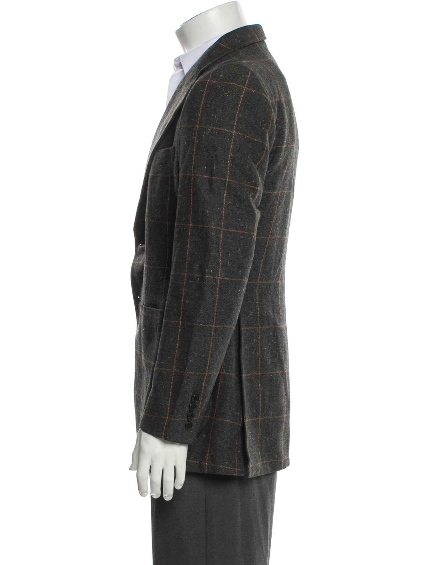 Yves Saint Laurent Plaid Print Blazer
