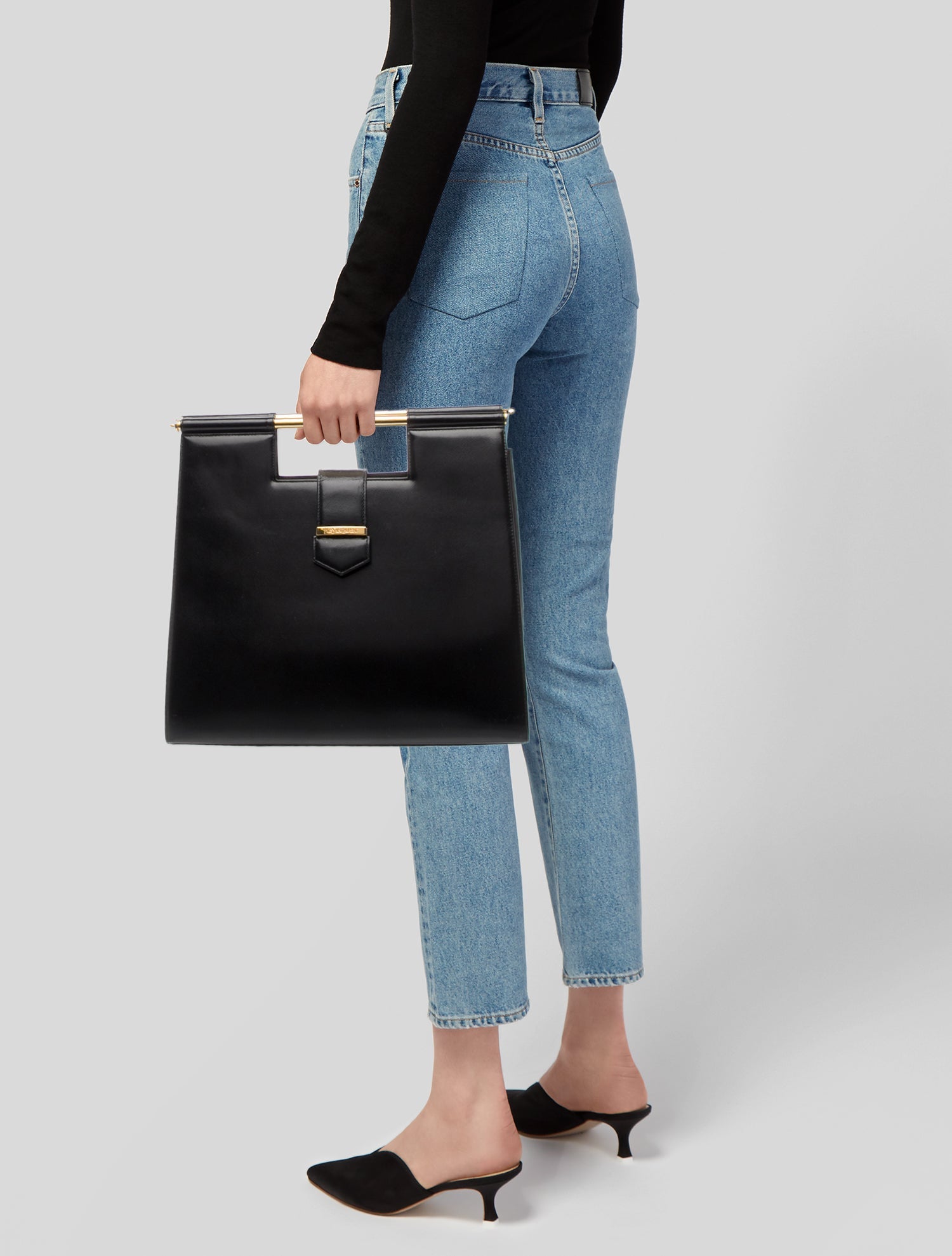 Yves Saint Laurent Saffiano Leather Top Handle Bag Vintage