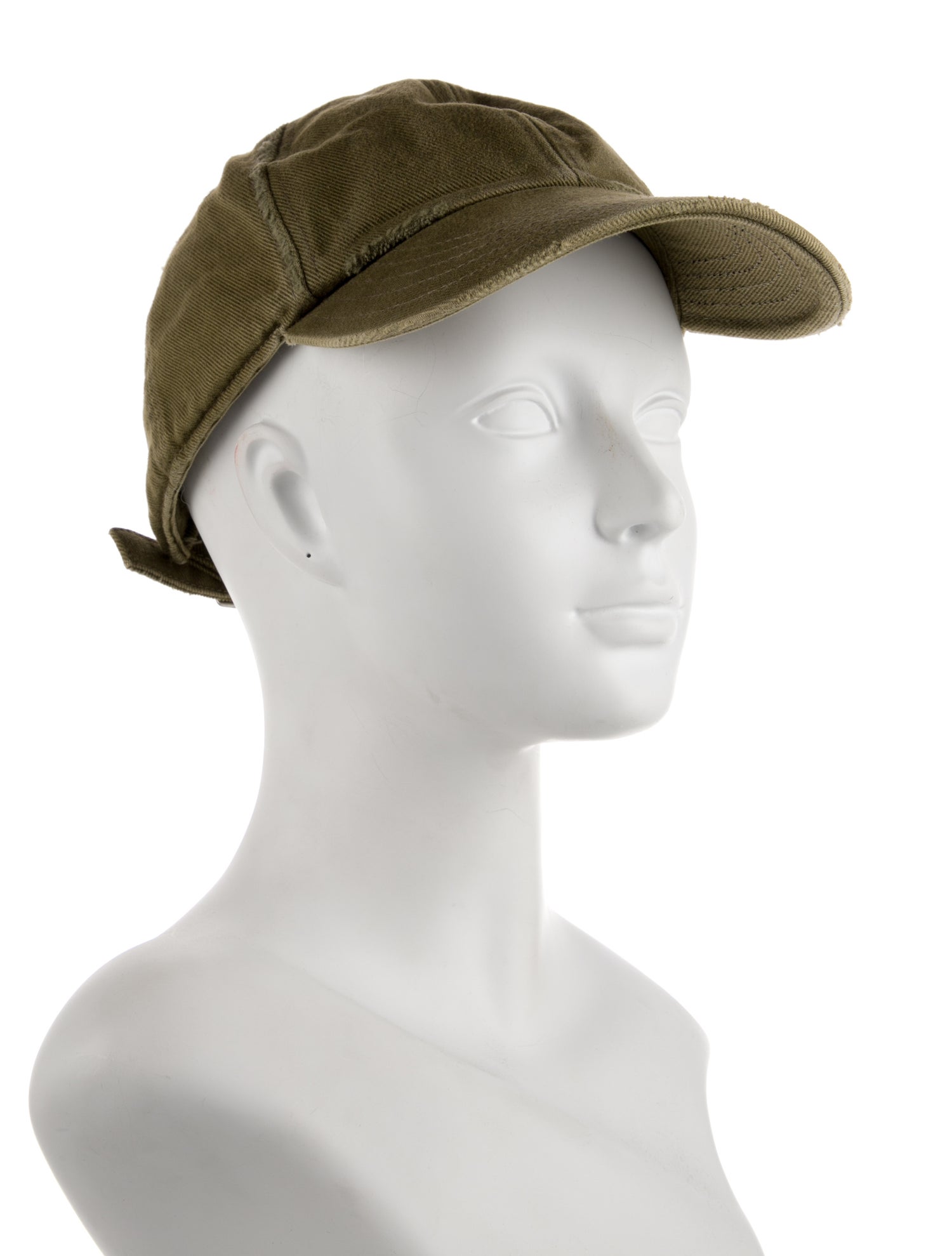 Saint Laurent Cotton Solid Baseball Cap With Distressed Accents