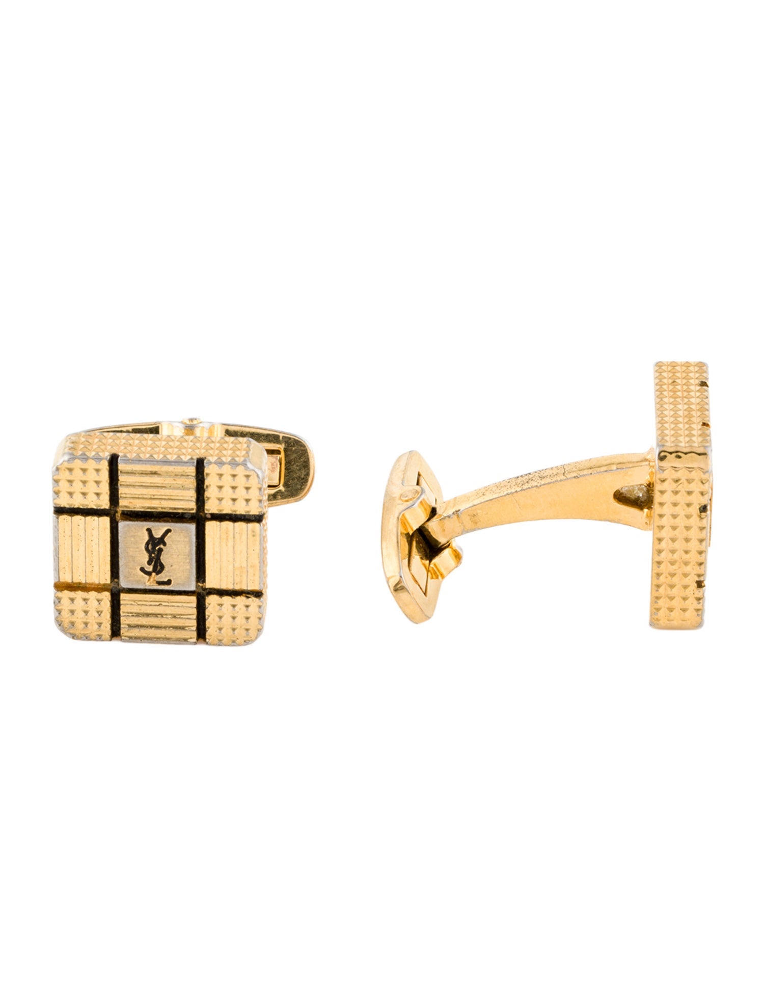 Yves Saint Laurent Vintage Enamel Square Cufflinks