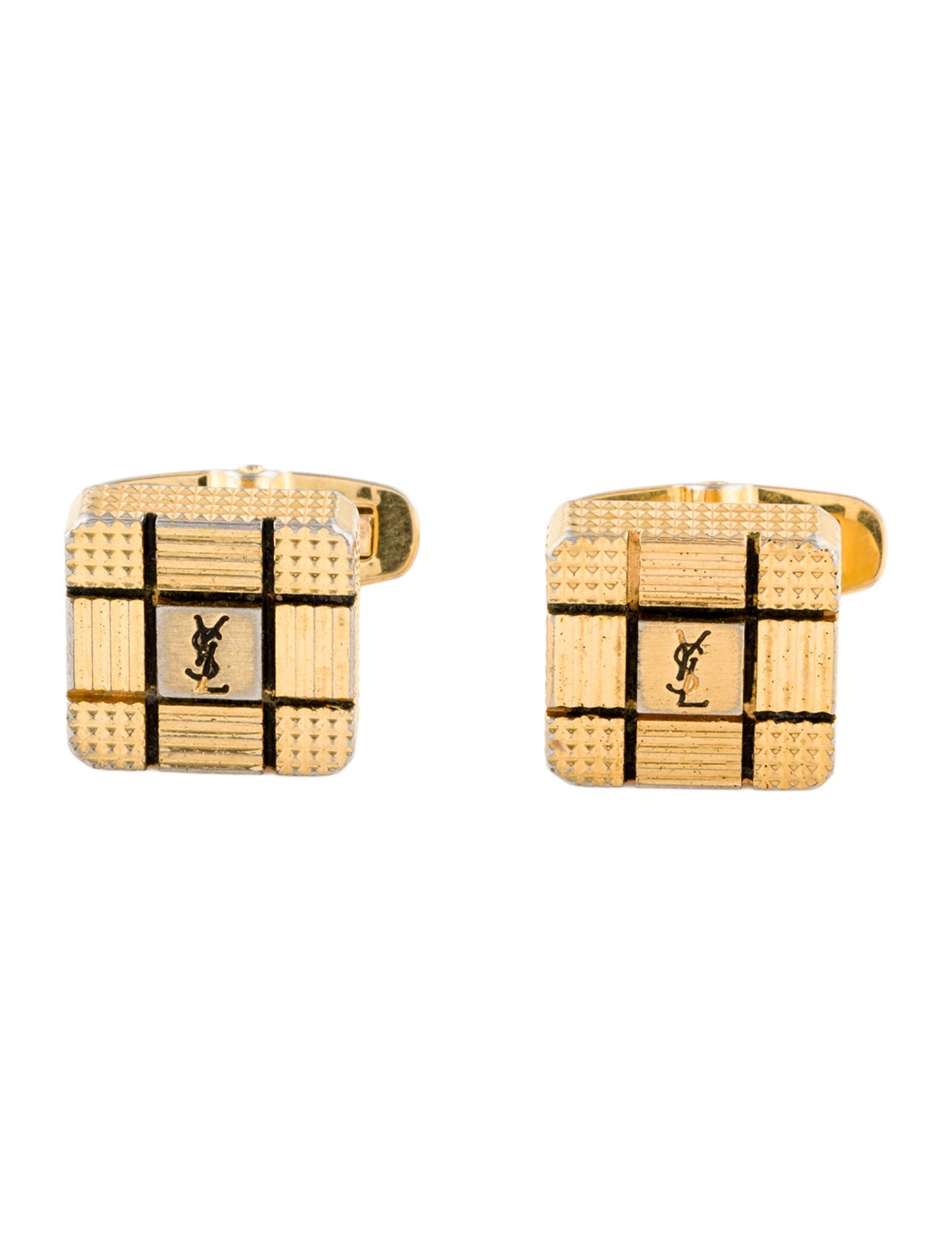 Yves Saint Laurent Vintage Enamel Square Cufflinks